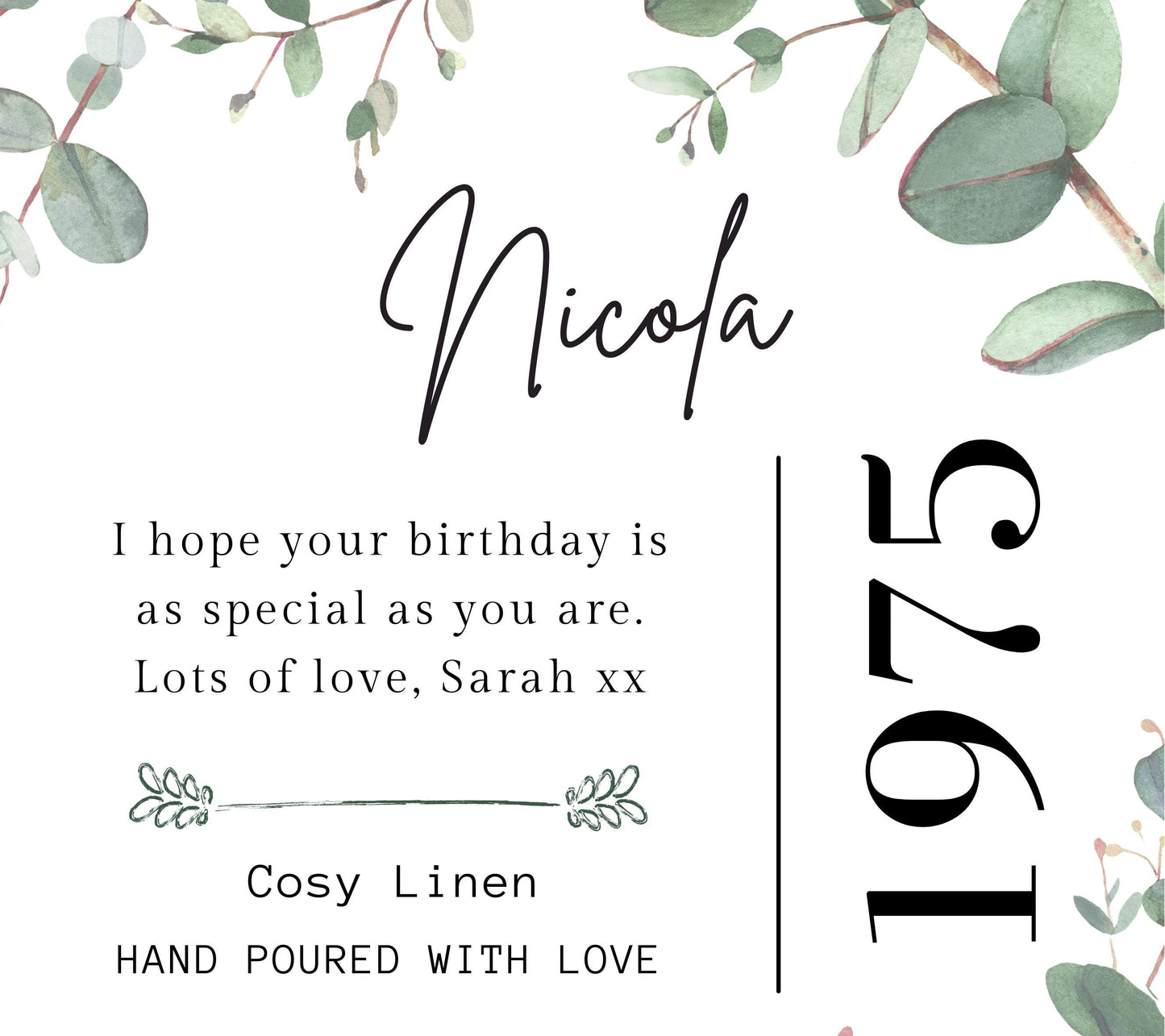 Personalised Birthday Candle, Custom Birth Year & Name Scented Candle, Unique Keepsake Gift With Message for Milestone Birthdays for Women
