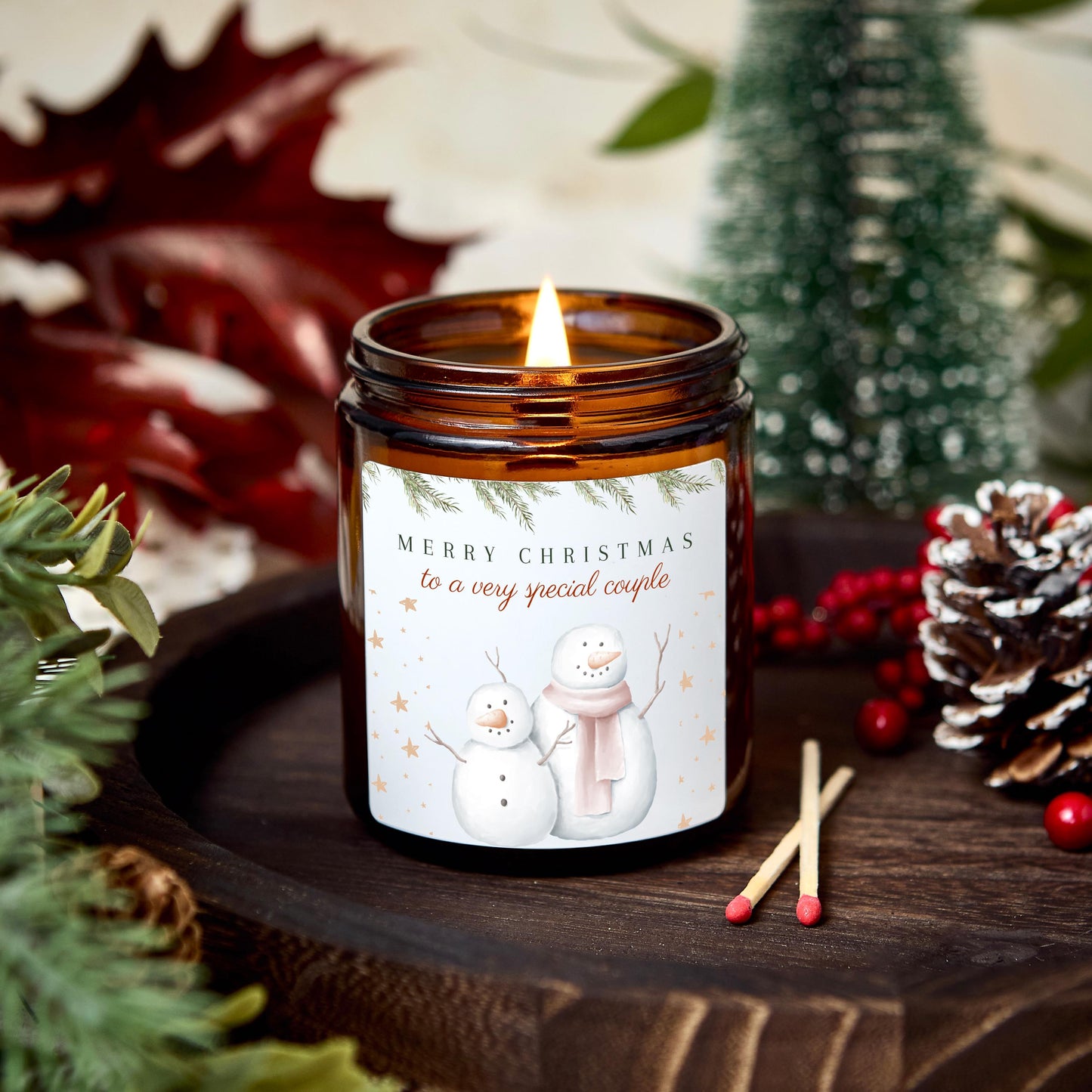 Unique Christmas Gift for Couples First Christmas, Christmas Candle for a Special Couple, Romantic Christmas Eve Gift for Couples