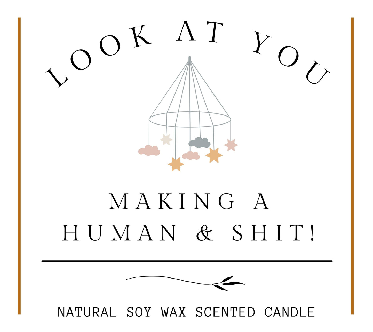 New Parent Gift For Friends, Baby Shower Funny Candle Gift, Parents to Be Gift, Mum to Be Present, Look at You Making a Human Funny Present