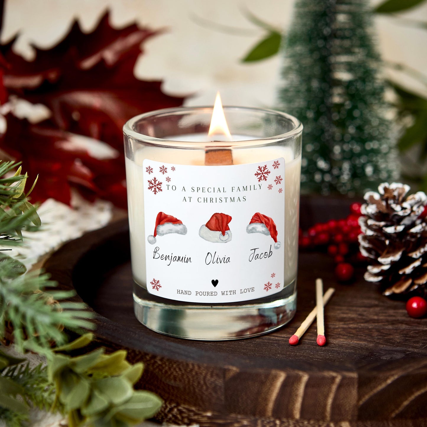 Christmas Gift for Families, Merry Christmas To Special Family Personalised Candle Present for Friends, Christmas Eve Stocking Filler