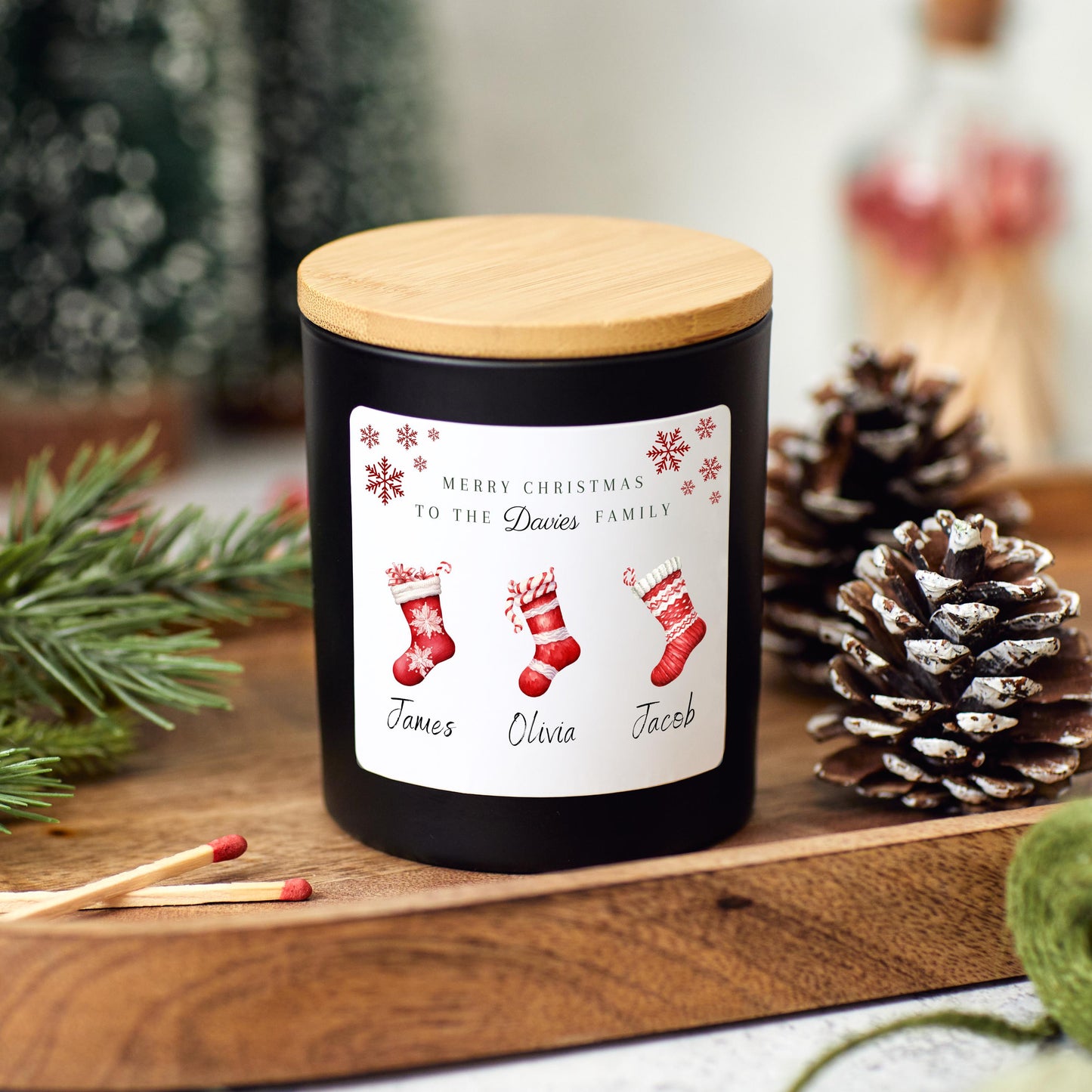 Personalised Christmas Candle Gift for Family, Custom Candle for Mum & Dad, Merry Christmas to a Special Family, Stocking Filler Present