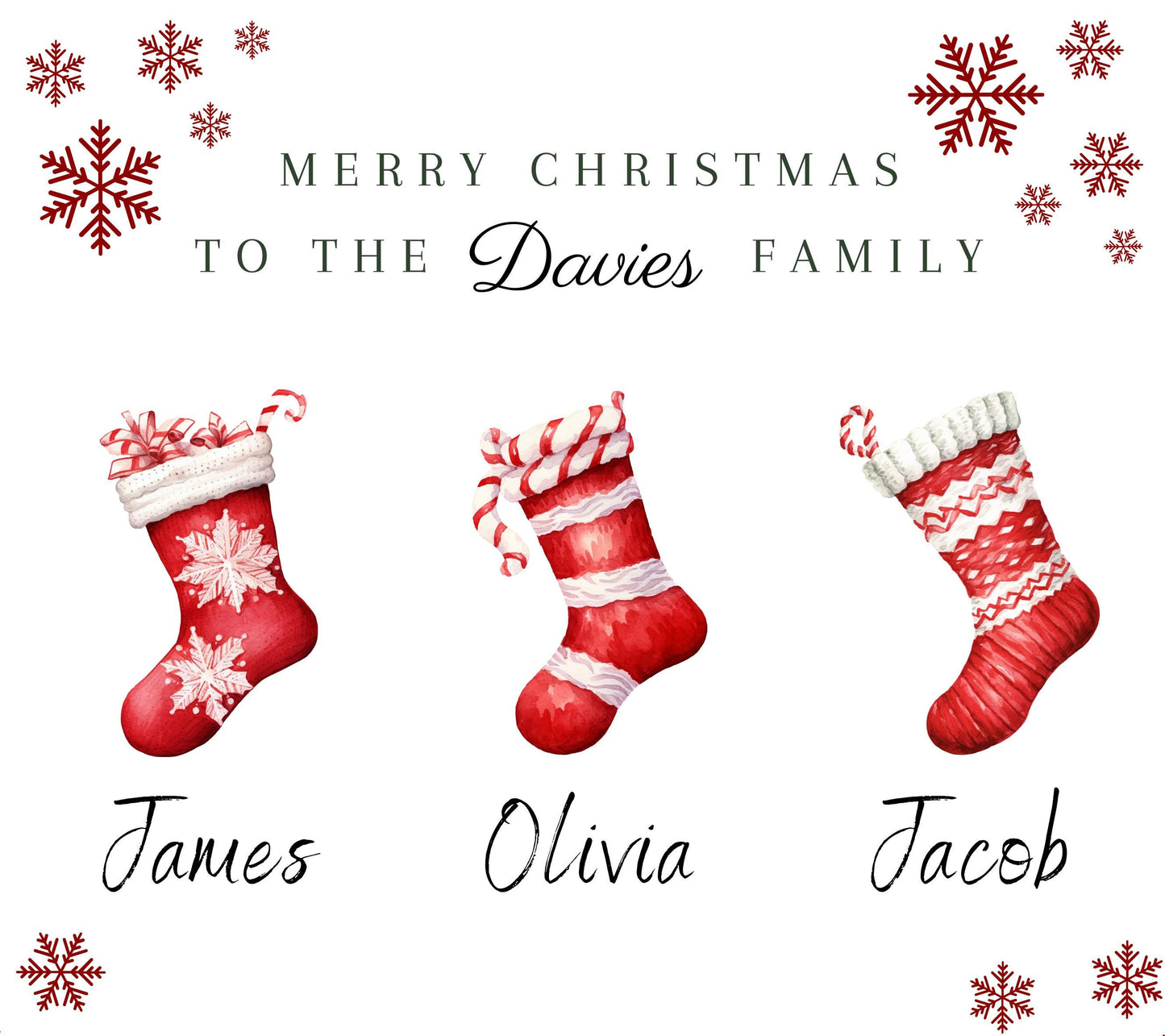 Personalised Christmas Candle Gift for Family, Custom Candle for Mum & Dad, Merry Christmas to a Special Family, Stocking Filler Present