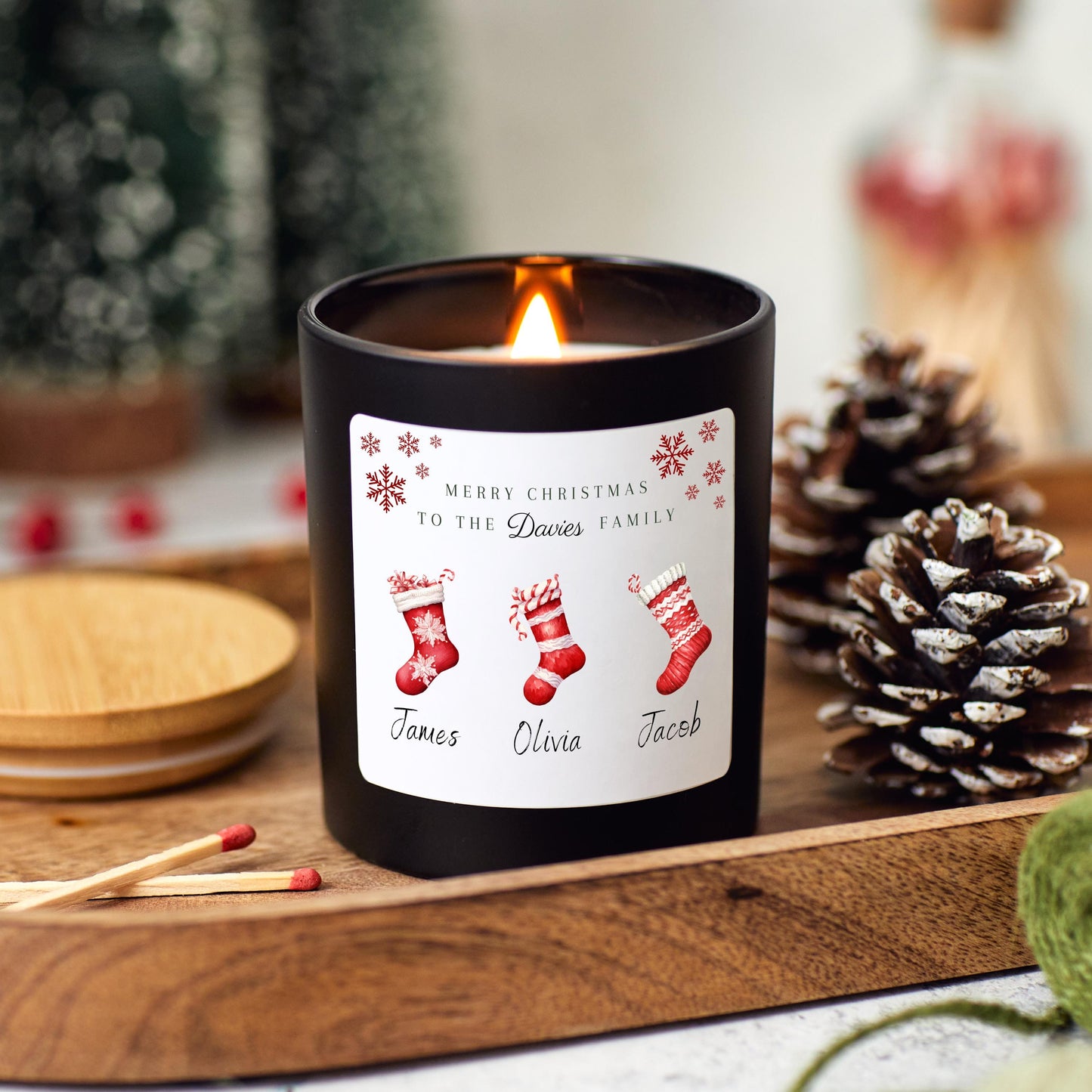 Personalised Christmas Candle Gift for Family, Custom Candle for Mum & Dad, Merry Christmas to a Special Family, Stocking Filler Present