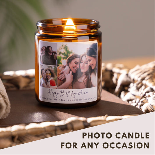 Photo candle for any occasion, birthday candle, personalised candle, scented candle made with soy wax