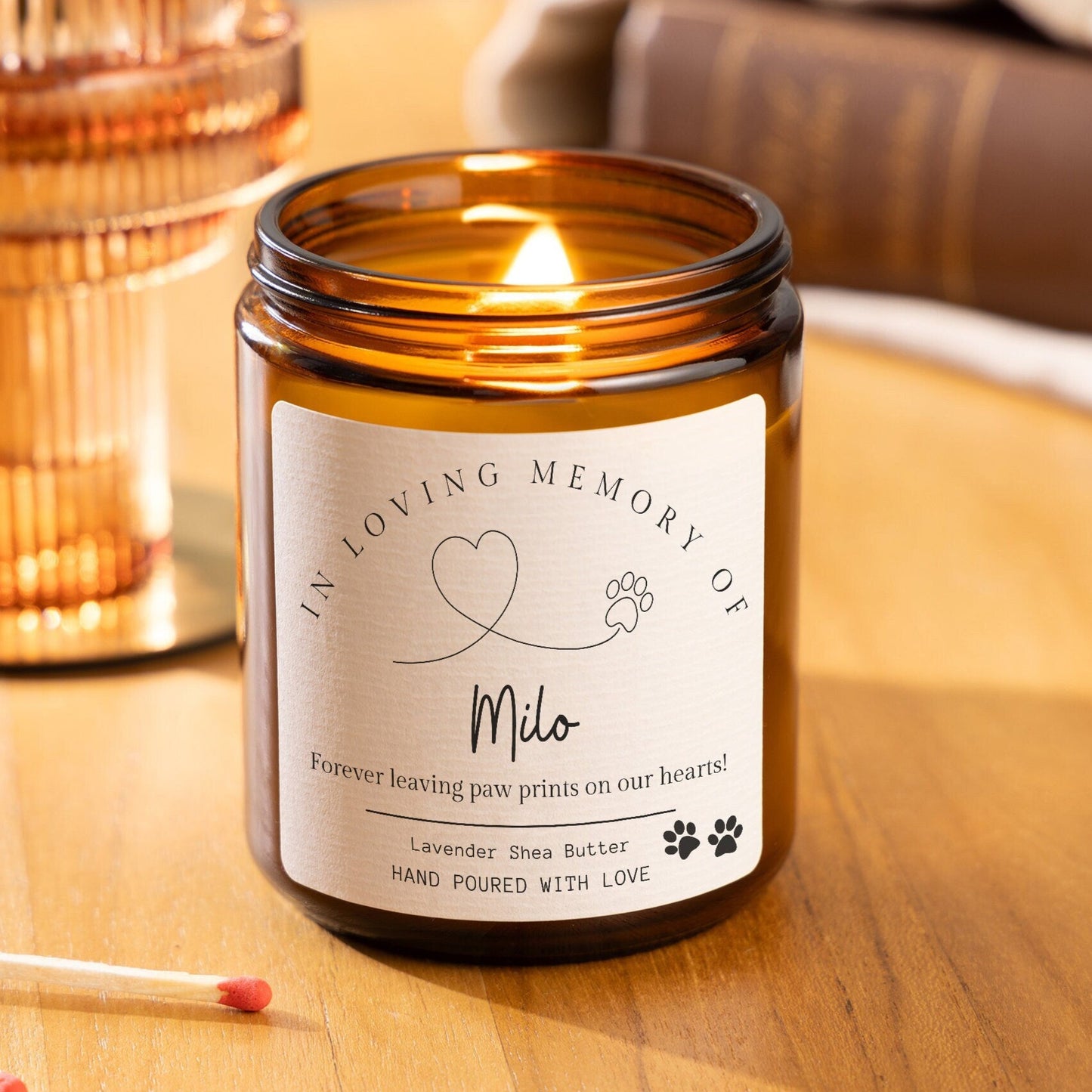 Pet Memorial Candle, Personalised Pet Loss Candle, Soy Wax Candle, Scented Candle, Pet Memorial Gift, Pet Loss Gift, In Loving Memory