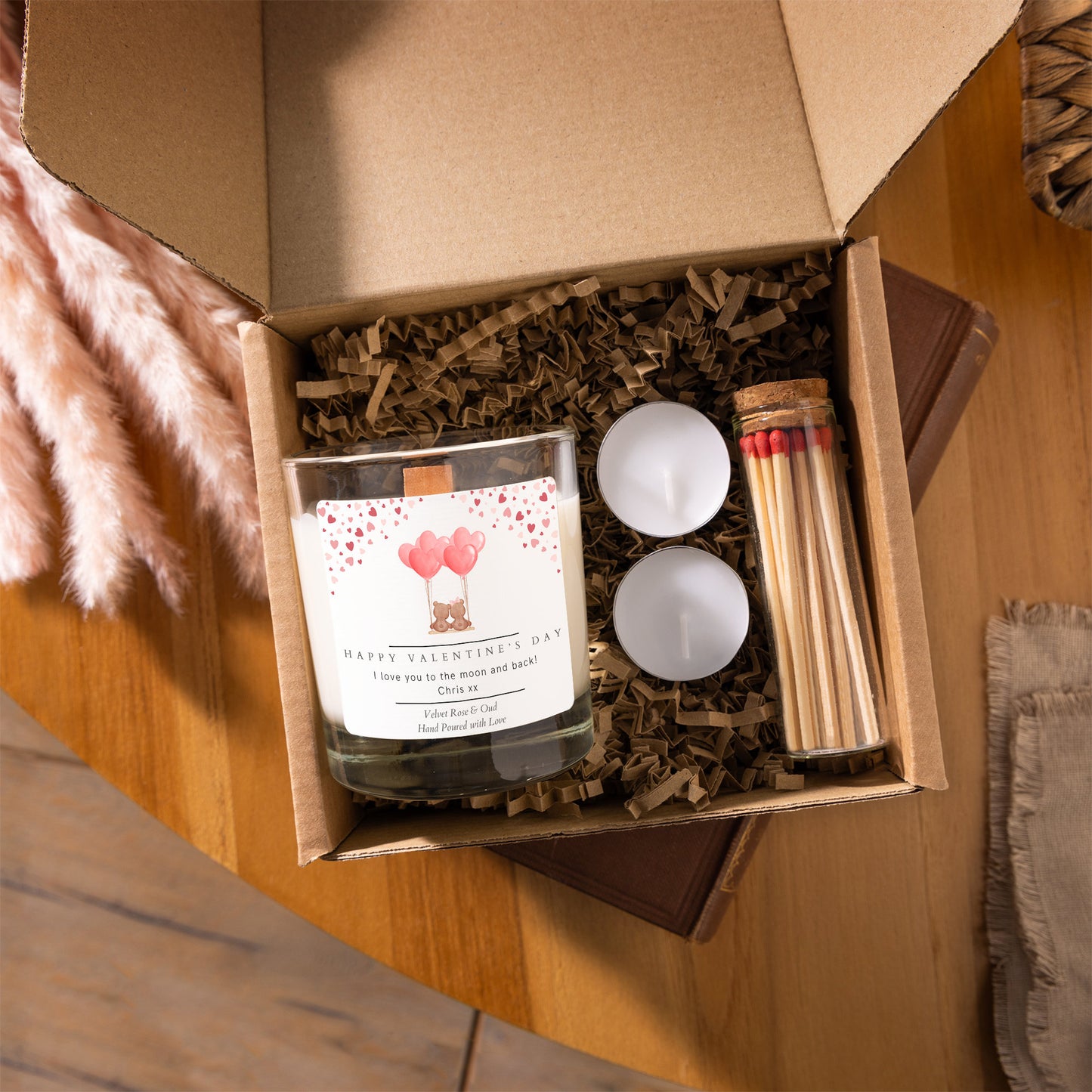 Valentine's day scented candle personalised gift