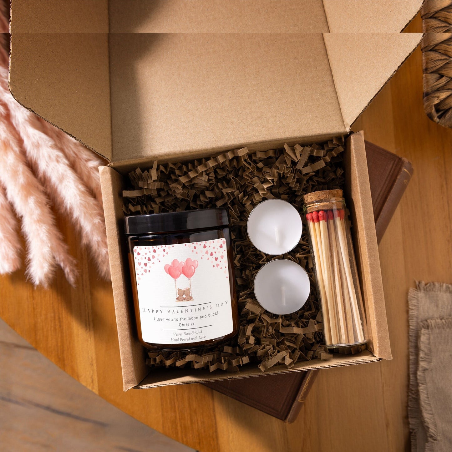 Valentine's day scented candle personalised gift