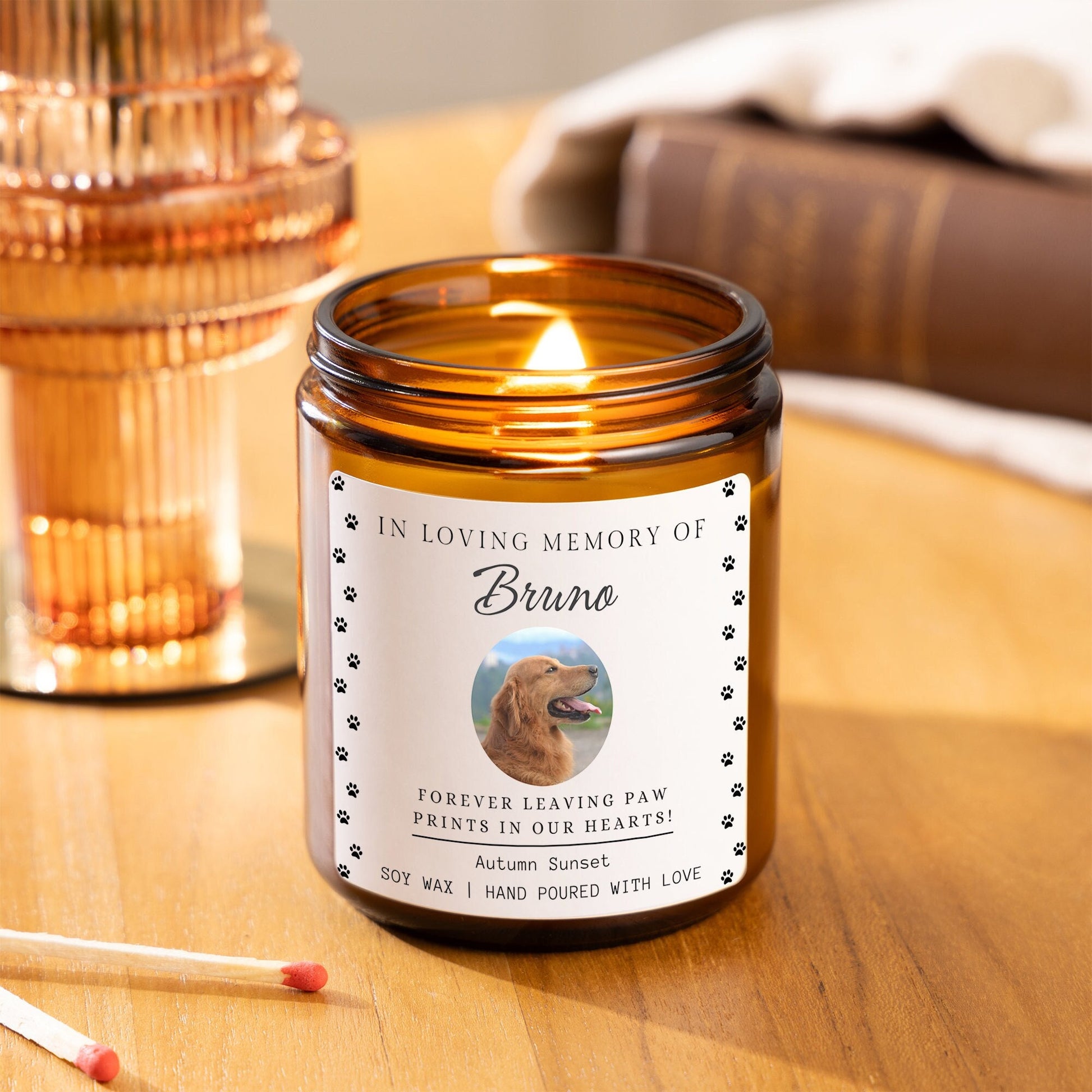 Pet Memorial Candle, Personalised Pet Loss Candle, Soy Wax Candle, Scented Candle, Pet Memorial Gift, Pet Loss Gift, In Loving Memory