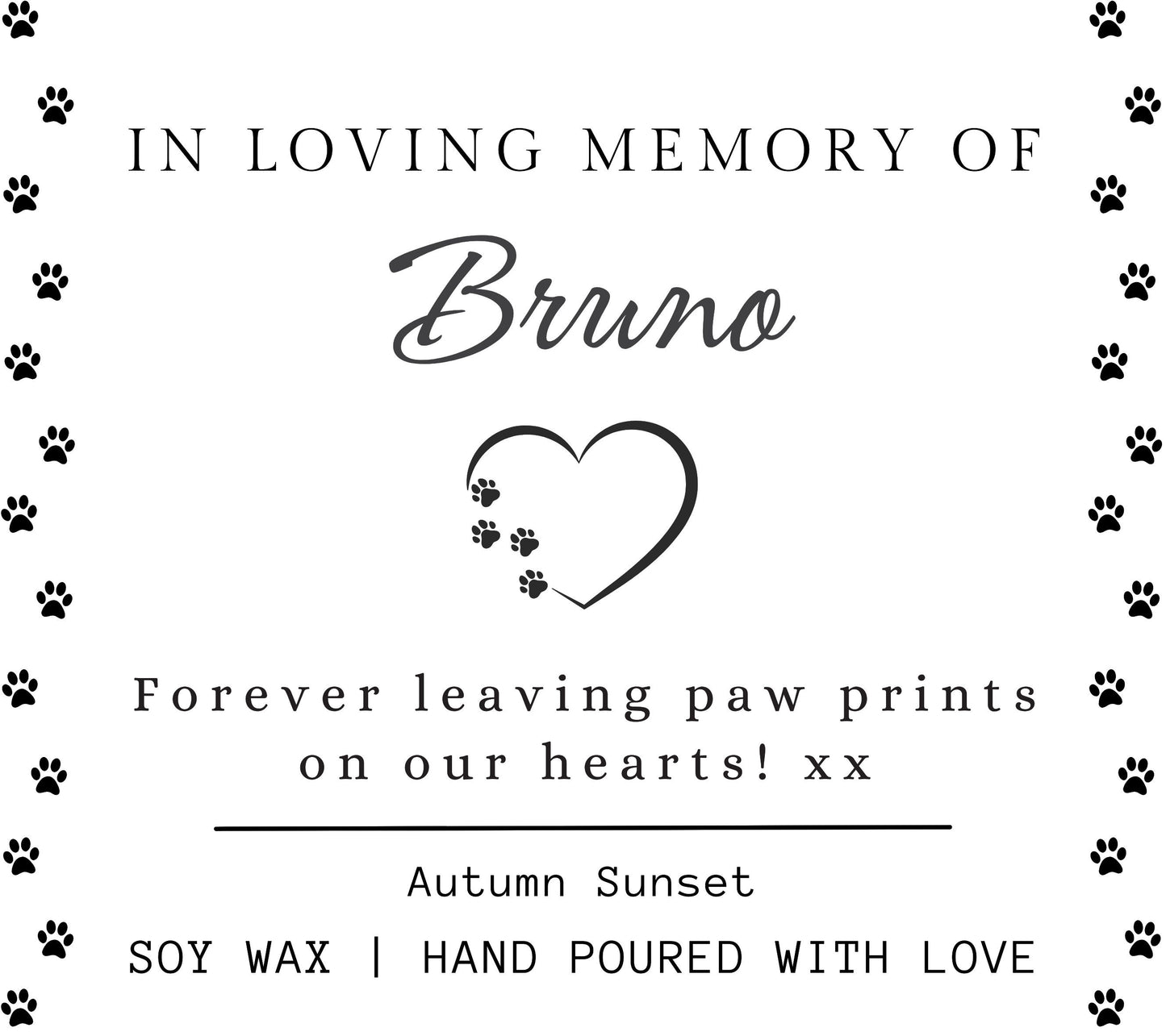 Pet Loss Gift, Pet Memorial Candle, In Loving Memory Personalised Pet Loss Sympathy Candle, Dog Cat Memorial, Bereavement Christmas Candle