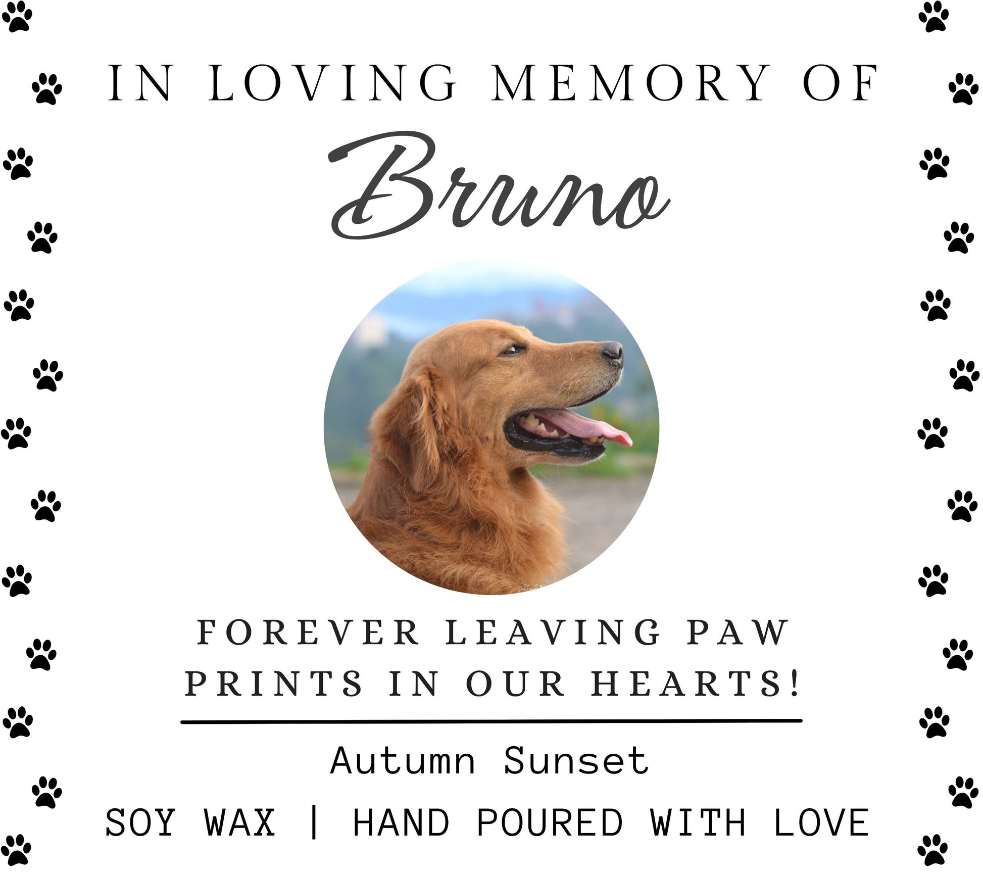 Pet Memorial Candle, Personalised Pet Loss Candle, Soy Wax Candle, Scented Candle, Pet Memorial Gift, Pet Loss Gift, In Loving Memory