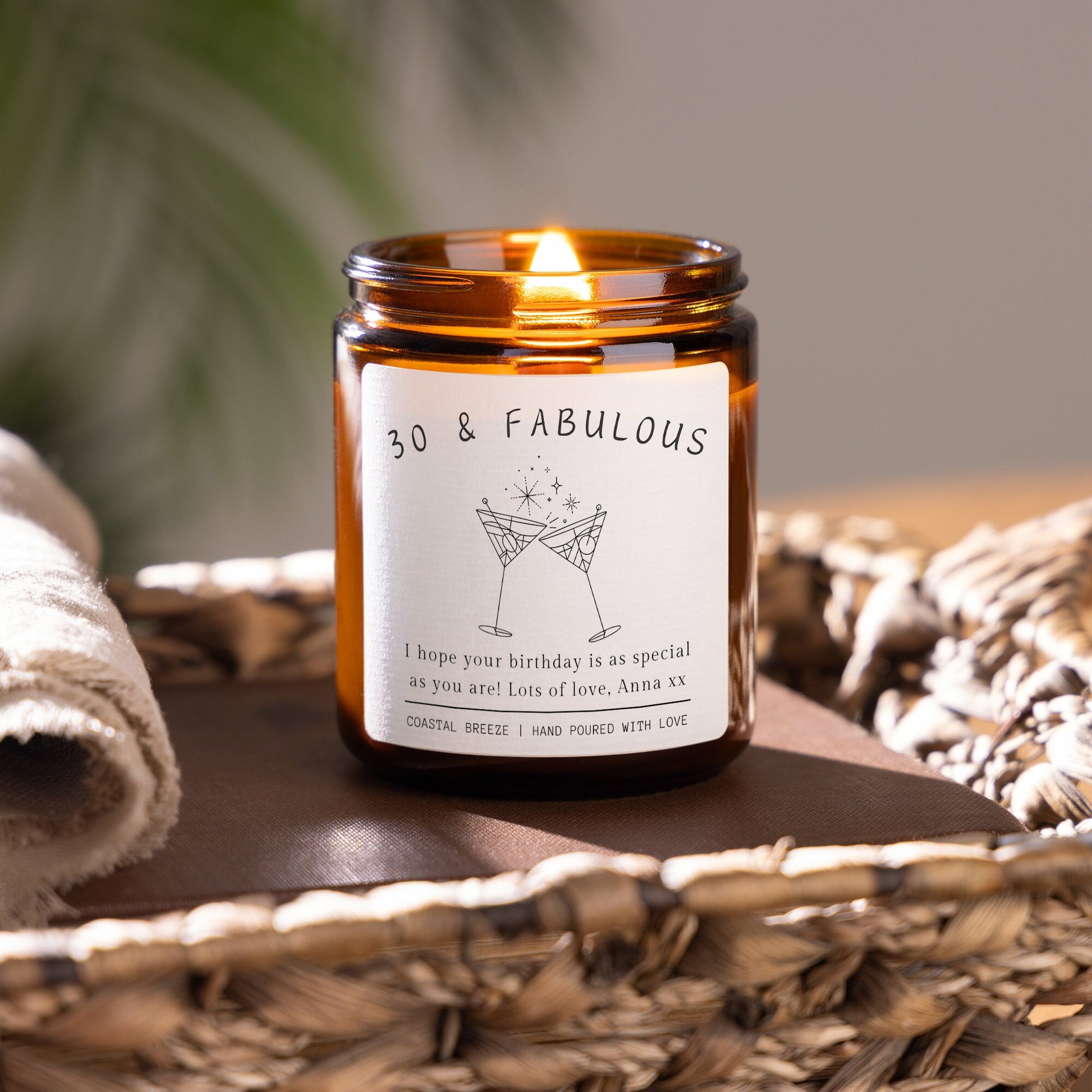 30th Birthday Personalised Scented Candle Gift Set 30 Fabulous