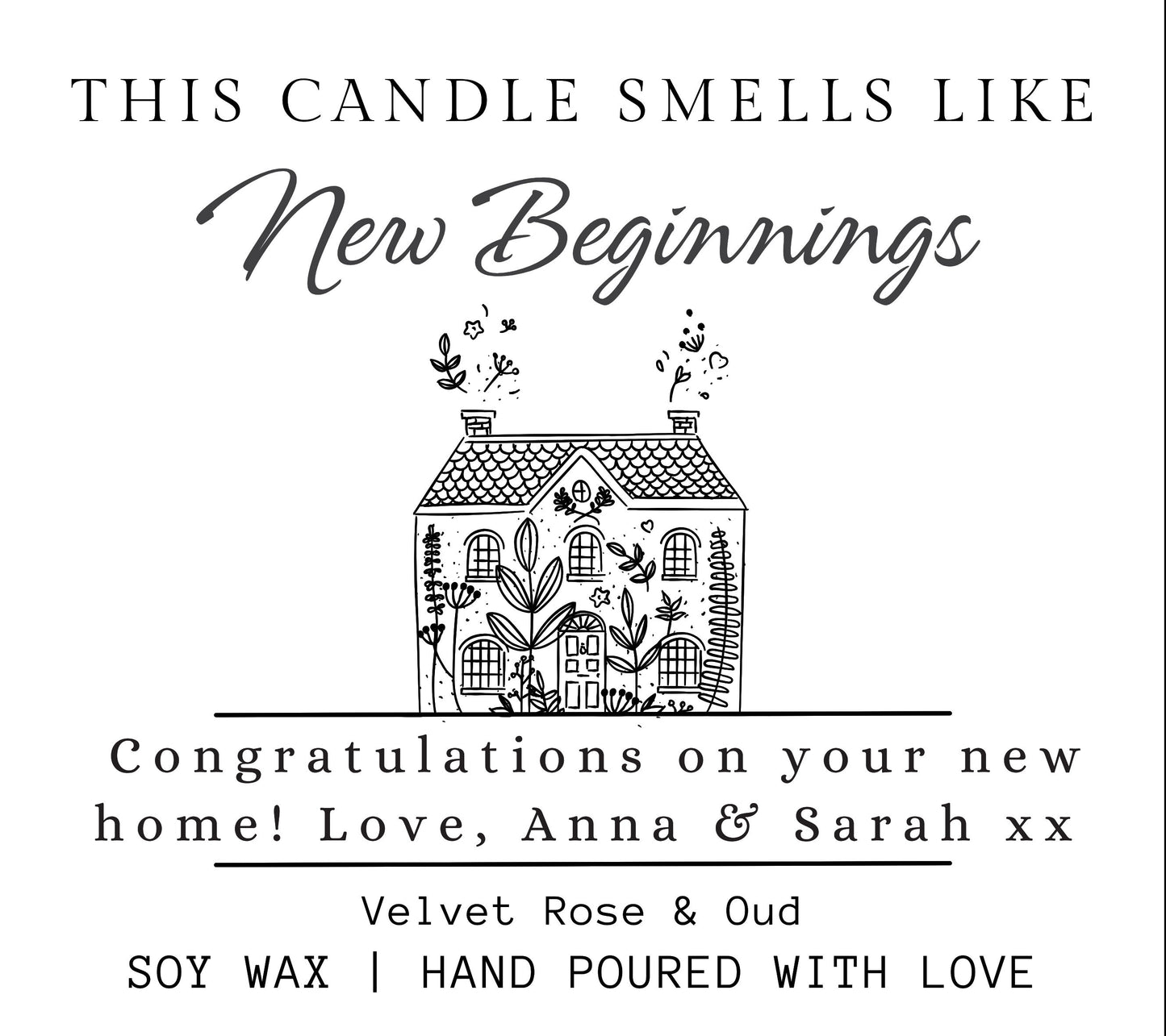 New Home Candle, This Candle Smells Like New Beginnings,First Home Gift, Housewarming Gift, Personalised Home Gift, Candle and Matches Gift