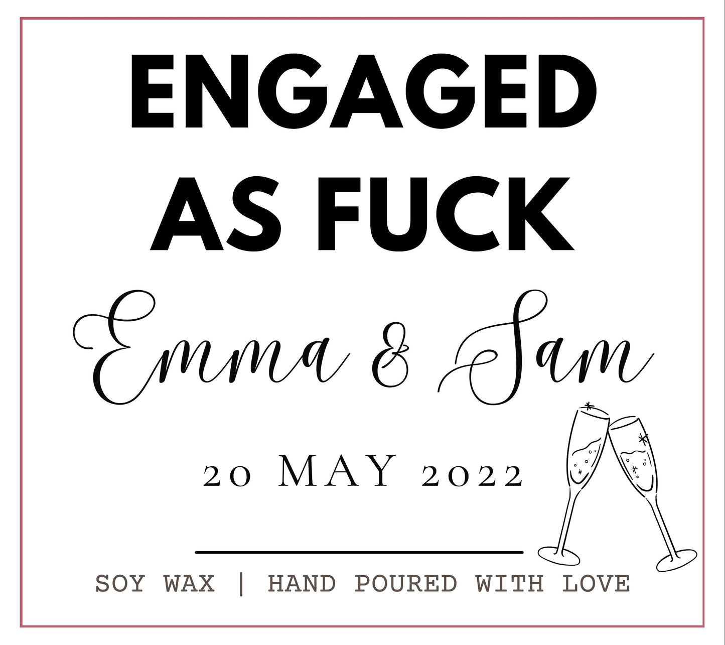 Engaged As Fuck Personalised Scented Candle, Engagement Gift for Couple, Funny Engagement Gift, Engaged Af Gift Set with Matches and Tea Lights, Gift for Friend Engagement, Congratulations Engagement gift for her, Humour Engagement gift