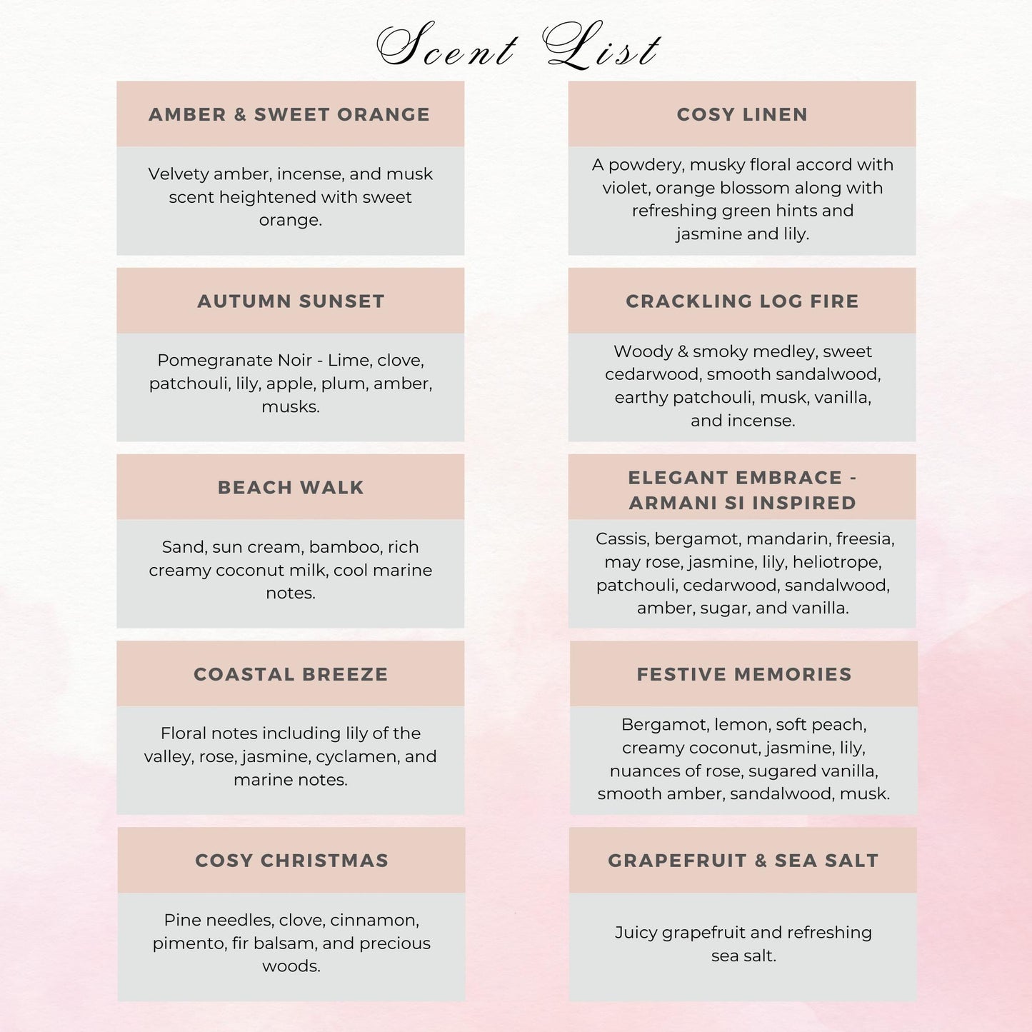 Scent list