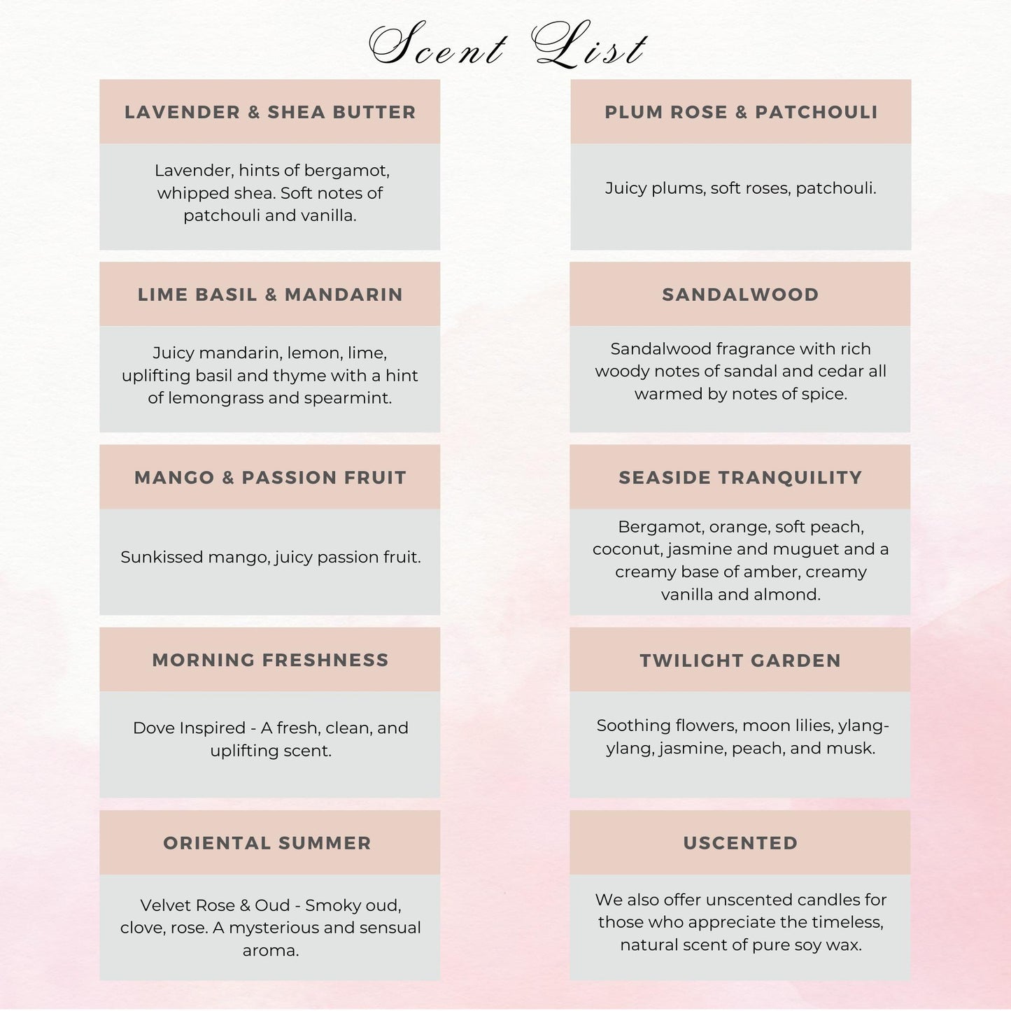 scent list