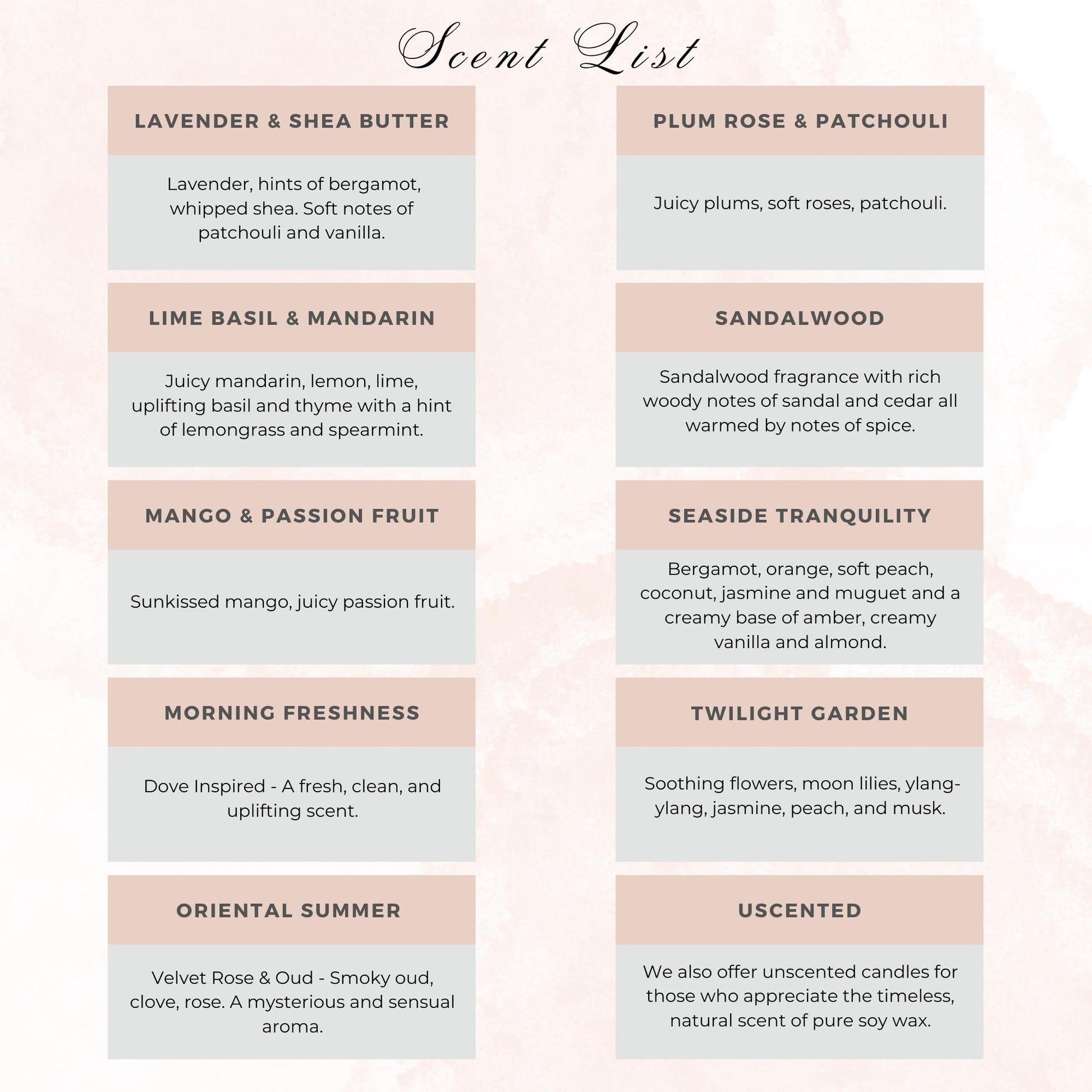 scent list