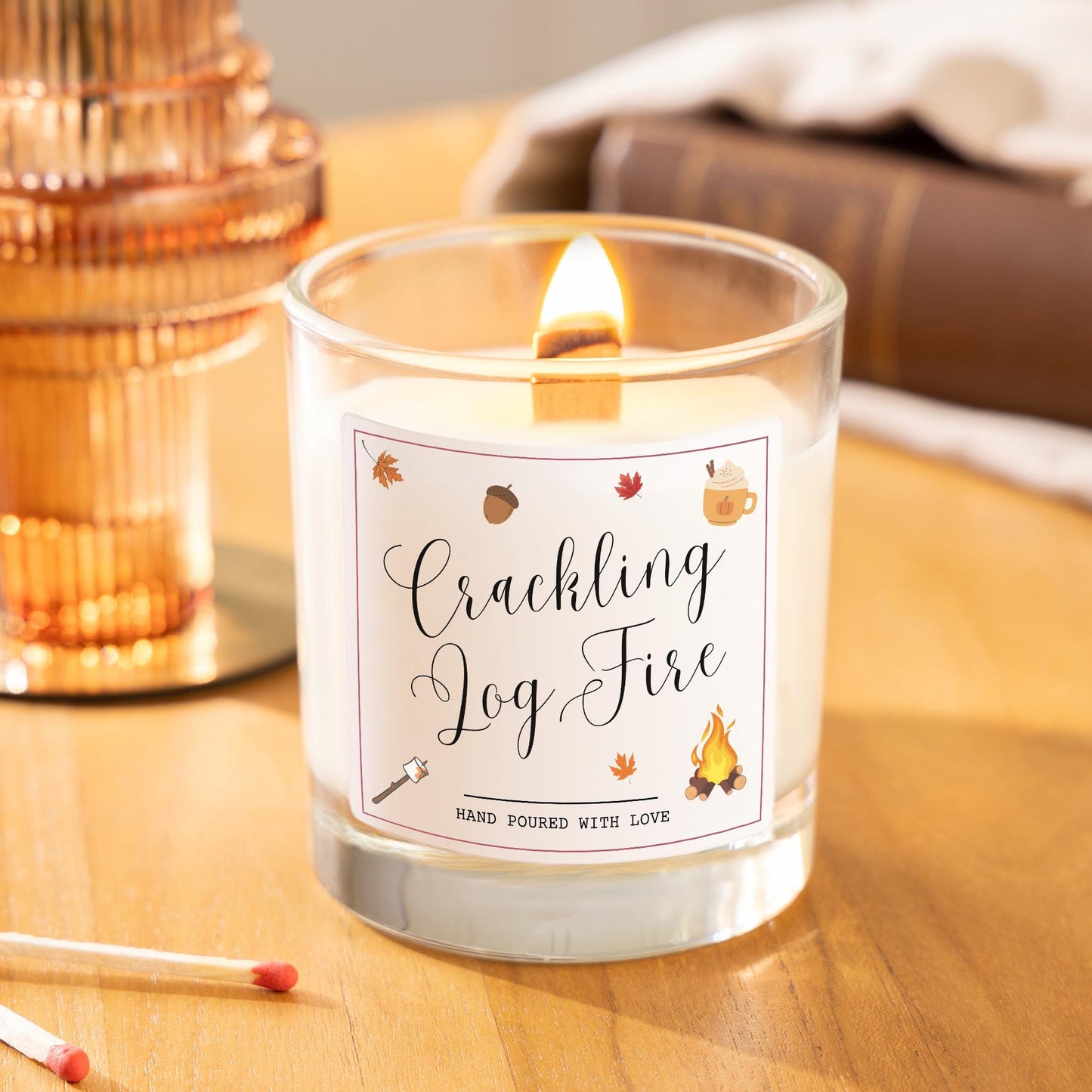 Crackling Log Fire Cosy Autumn Candle, Cute Halloween Decor, Cosy Fall Decor, Autumn Home Decor Candle, Autumn Decoration, Cosy Gift, Autumn Inspiration, Fall Gift, Halloween Pumpkin Decor, Fall Decor