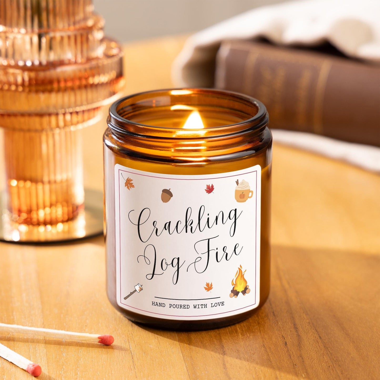 Crackling Log Fire Cosy Autumn Candle, Cute Halloween Decor, Cosy Fall Decor, Autumn Home Decor Candle, Autumn Decoration, Cosy Gift, Autumn Inspiration, Fall Gift, Halloween Pumpkin Decor, Fall Decor