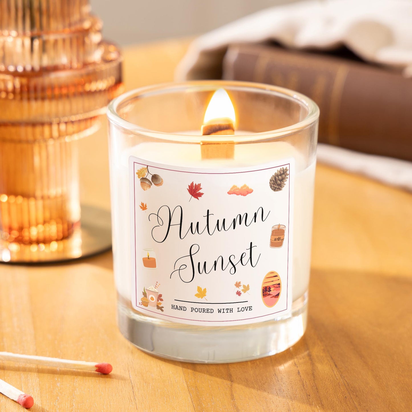 Autumn Sunset Cosy Autumn Candle, Autumn Scents, Autumn Home Decor Candle, Cute Halloween Decor, Halloween Pumpkin Decor, Cosy Fall Decor, Autumn Decoration, Sweater Weather, Thanksgiving Decor Home Gift