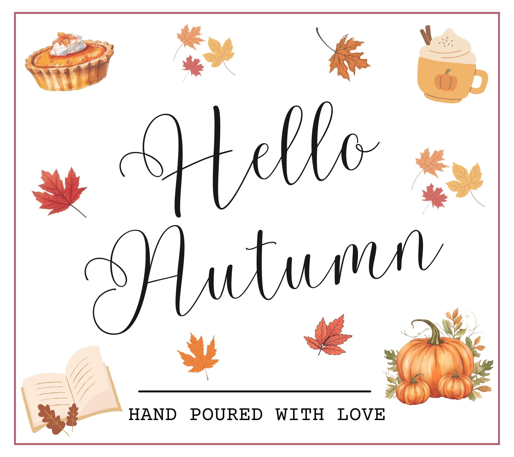 Hello Autumn Cosy Candle, Pumpkin Spice Cute Halloween Decor, Cosy Fall Decor, Autumn Home Decor Candle, Autumn Decoration, Cosy Gift, Autumn Inspiration, Fall Gift, Halloween Pumpkin Decor, Fall Decor