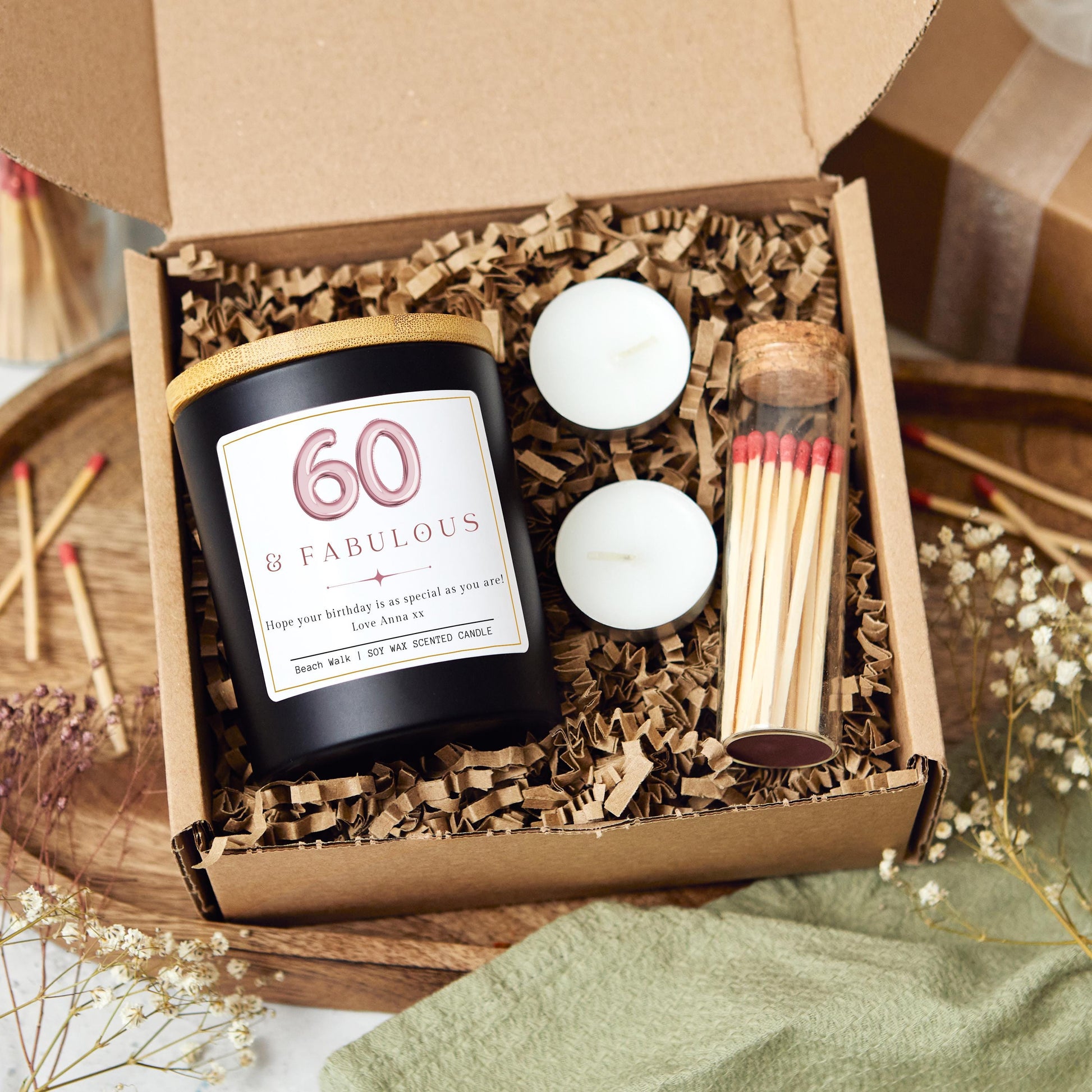 60 and Fabulous, 60th Birthday Gifts for Women, Sixty & Fabulous, 60th Birthday Personalised Candle, Funny Candle for Friends 60th, Auntie Gift, Gift under 20, Gift under 30, Sister Gift, Best Friend Personalised Gift
