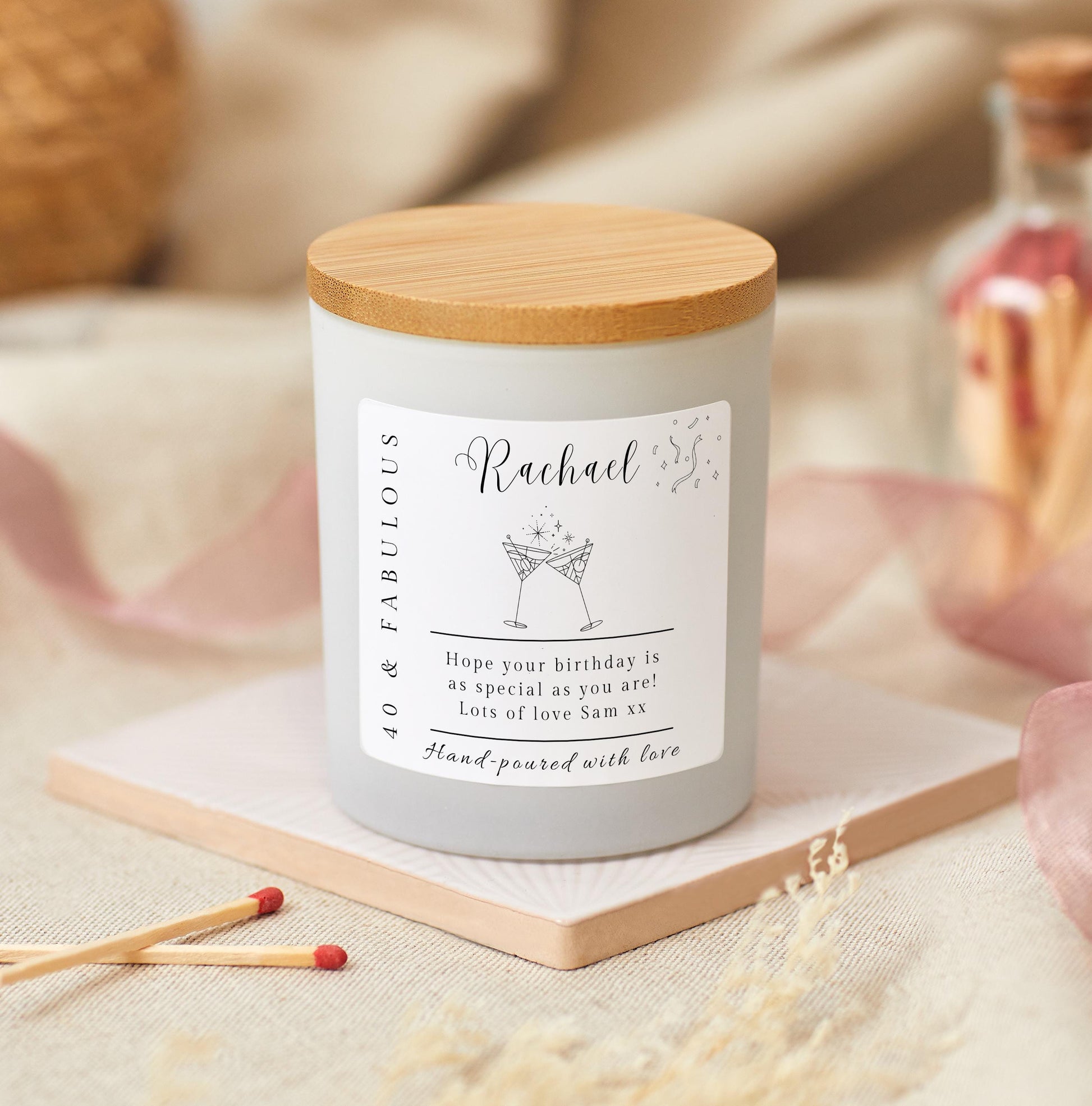 40 and Fabulous Birthday Hamper, 40th Birthday Gifts for Women, Forty & Fabulous Personalised Candle Gift for Her, 40th Birthday Personalised Candle, Funny Candle for Friends 40th, Auntie Gift, Gift under 20, Gift under 30, Sister Gift,