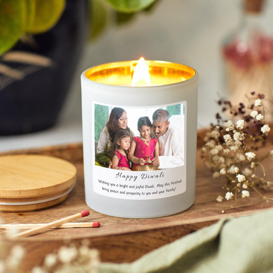 Happy Diwali Personalised Photo Candle, Festival of Lights Diwali Celebrations Gifts, Diwali Decorations   Prosperity and Wealth Candle Gift, Diwali Decor Candle, Diwali Gift Hamper, Diwali Rangoli Candle Gift, Personalised Diwali Gift For Family