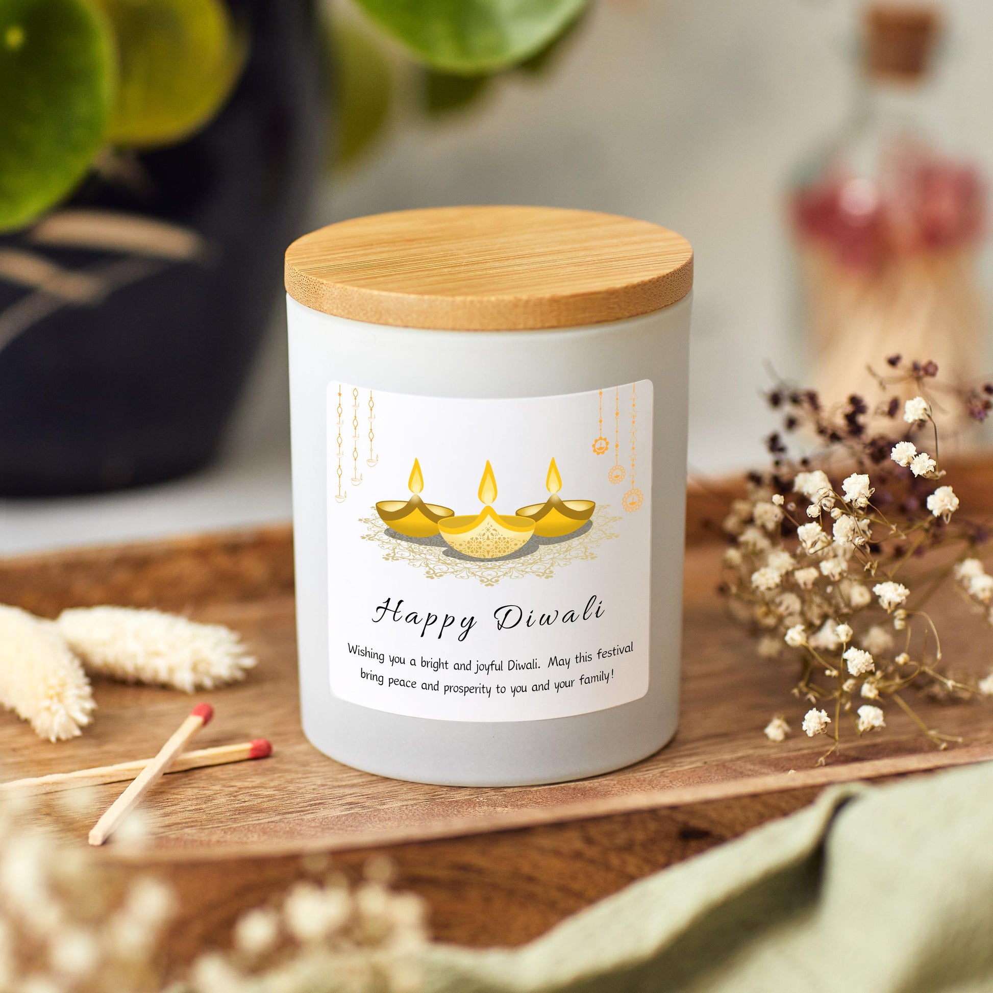 Personalised Diwali Gift For Family, Happy Diwali Personalised Candle, Festival of Lights Diwali Celebrations Gifts, Diwali Decorations   Prosperity and Wealth Candle Gift, Diwali Decor Candle, Diwali Gift Hamper, Diwali Rangoli Candle Gift