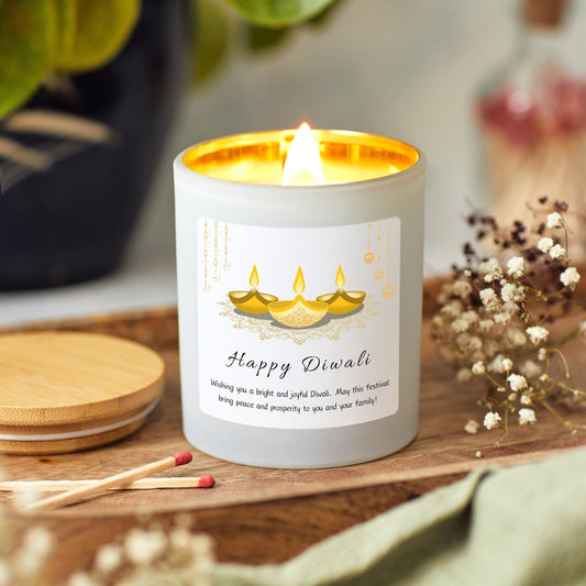 Personalised Diwali Gift For Family, Happy Diwali Personalised Candle, Festival of Lights Diwali Celebrations Gifts, Diwali Decorations   Prosperity and Wealth Candle Gift, Diwali Decor Candle, Diwali Gift Hamper, Diwali Rangoli Candle Gift