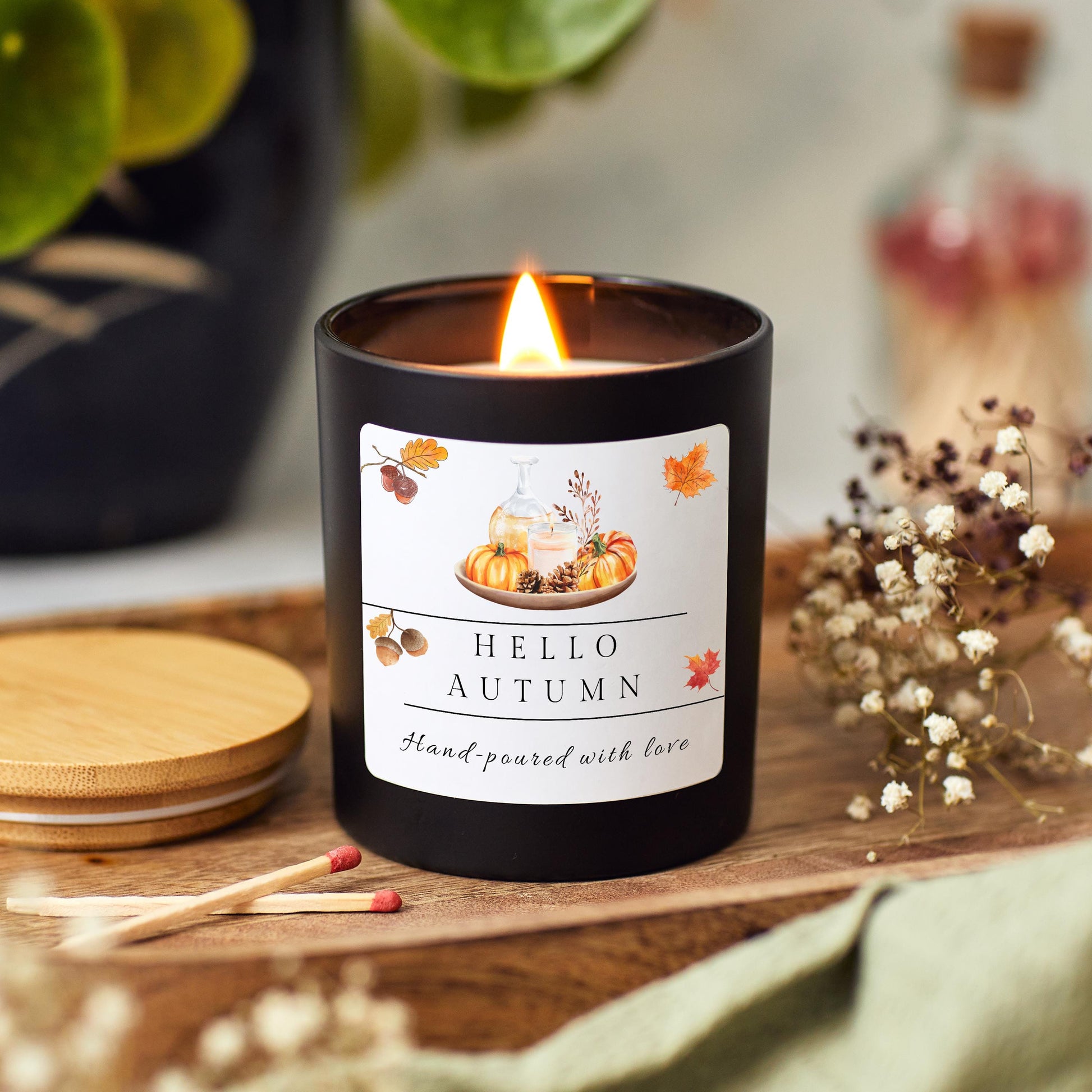 Hello Autumn Soy Wax Candle, Cozy Fall Candle Gift, Hand-Poured Autumn Candle, Fall Candle Gift for Friend, Fall Gift for Friend, Autumn Home Decor, Autumn Home Decor Birthday Present, Perfect Autumn Gift for Wife, Gift for Mum, Fall 2024
