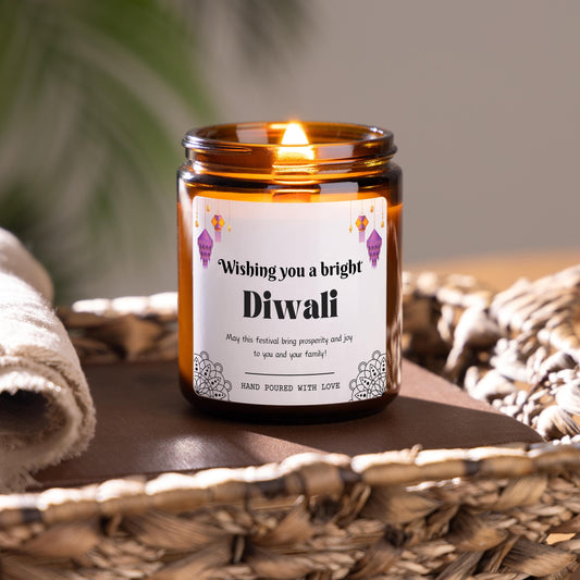 Happy Diwali Personalised Candle, Personalised Diwali Gift For Family, Festival of Lights Diwali Celebrations Gifts, Diwali Prosperity and Wealth Candle Gift, Diwali Decorations Candle, Diwali Gift Hamper, Diwali Rangoli Candle Gift