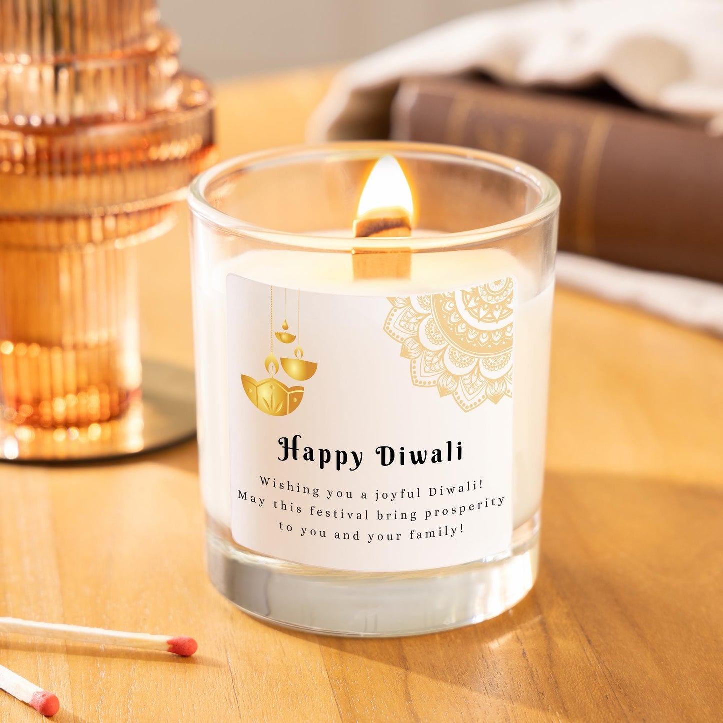 Happy Diwali Personalised Candle, Personalised Diwali Gift For Family, Festival of Lights Diwali Celebrations Gifts, Diwali Prosperity and Wealth Candle Gift, Diwali Decorations Candle, Diwali Gift Hamper, Diwali Rangoli Candle Gift