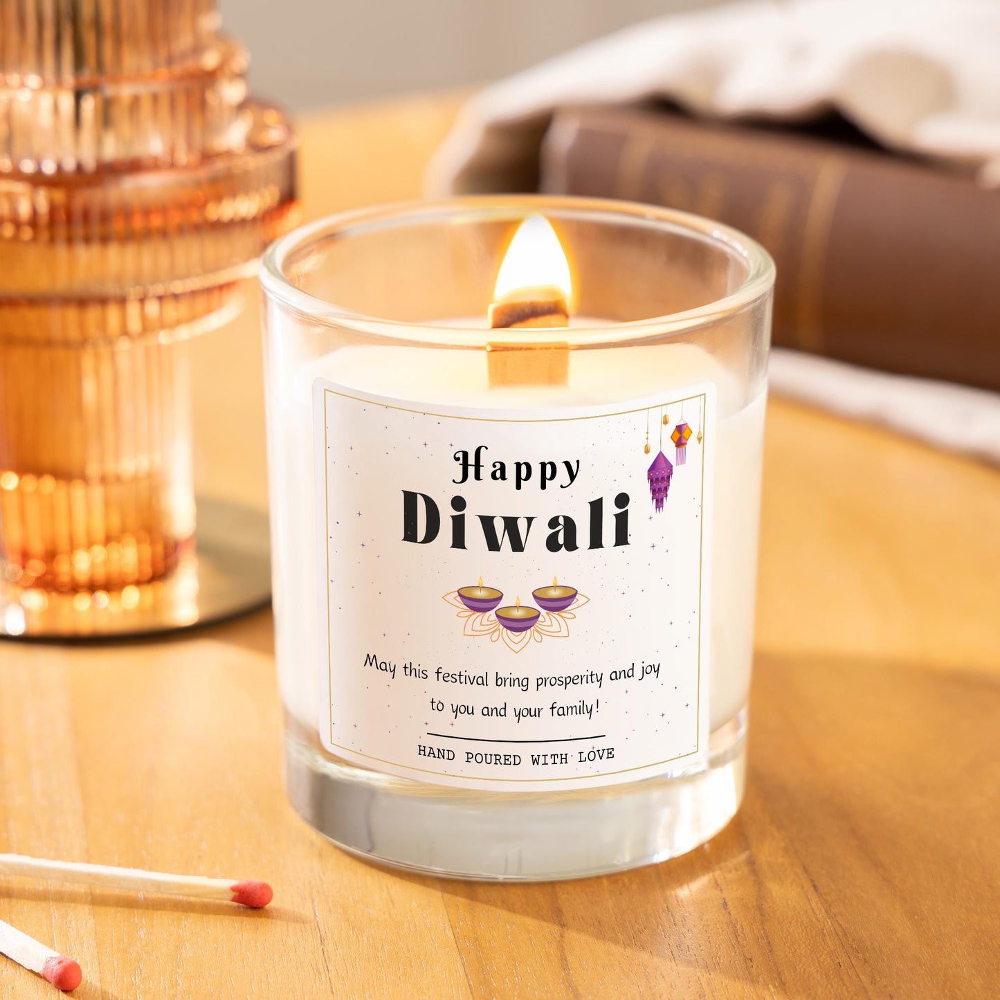 Happy Diwali Personalised Candle, Personalised Diwali Gift For Family, Festival of Lights Diwali Celebrations Gifts, Diwali Prosperity and Wealth Candle Gift, Diwali Decorations Candle, Diwali Gift Hamper, Diwali Rangoli Candle Gift