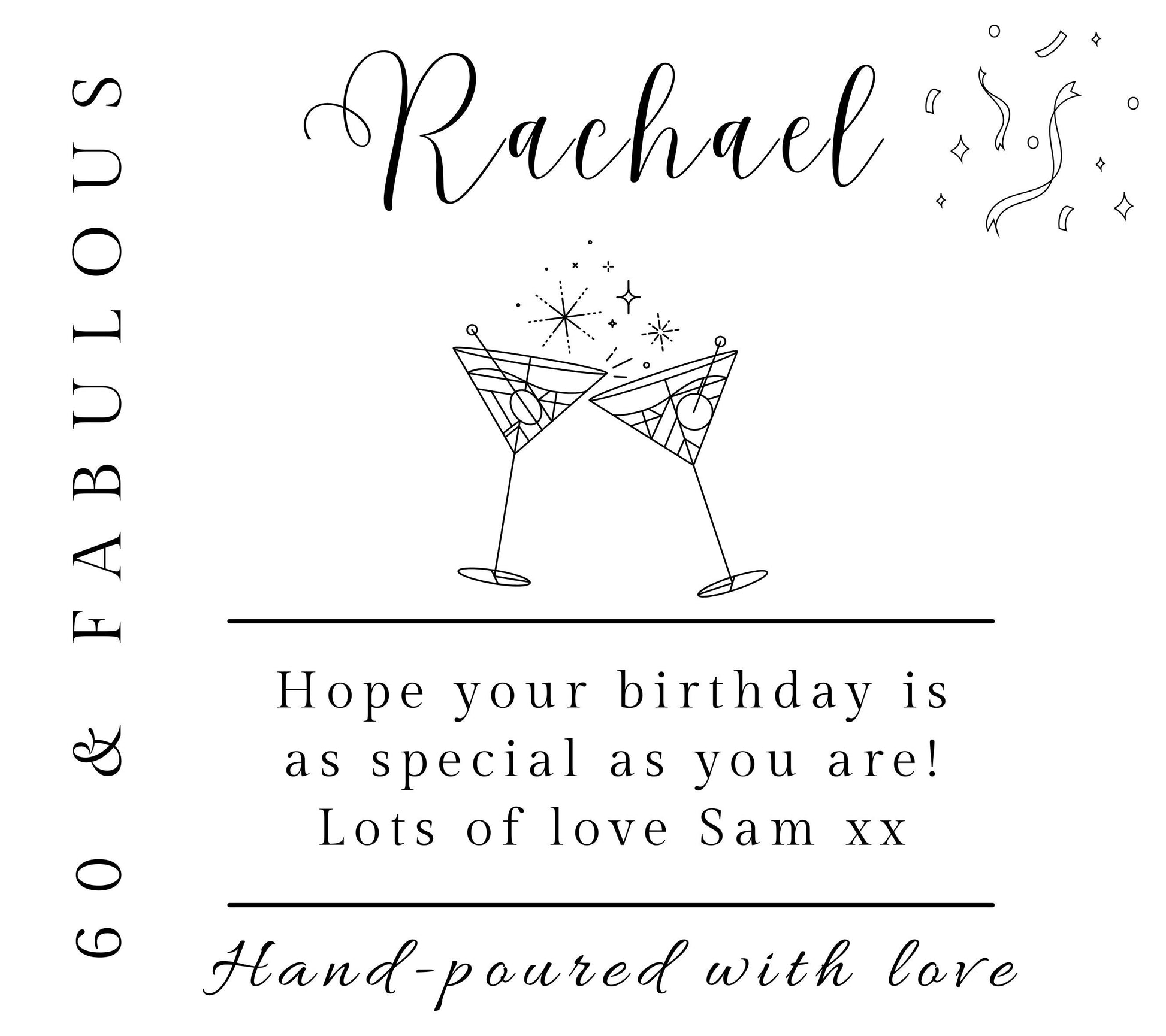 60 and Fabulous, 60th Birthday Gifts for Women, Mum, Friend, Colleague, Sixty & Fabulous, 60th Birthday Personalised Candle, Funny Candle for Friends 60th, Auntie Gift, Gift under 20, Gift under 30, Sister Gift, Best Friend Personalised Gift