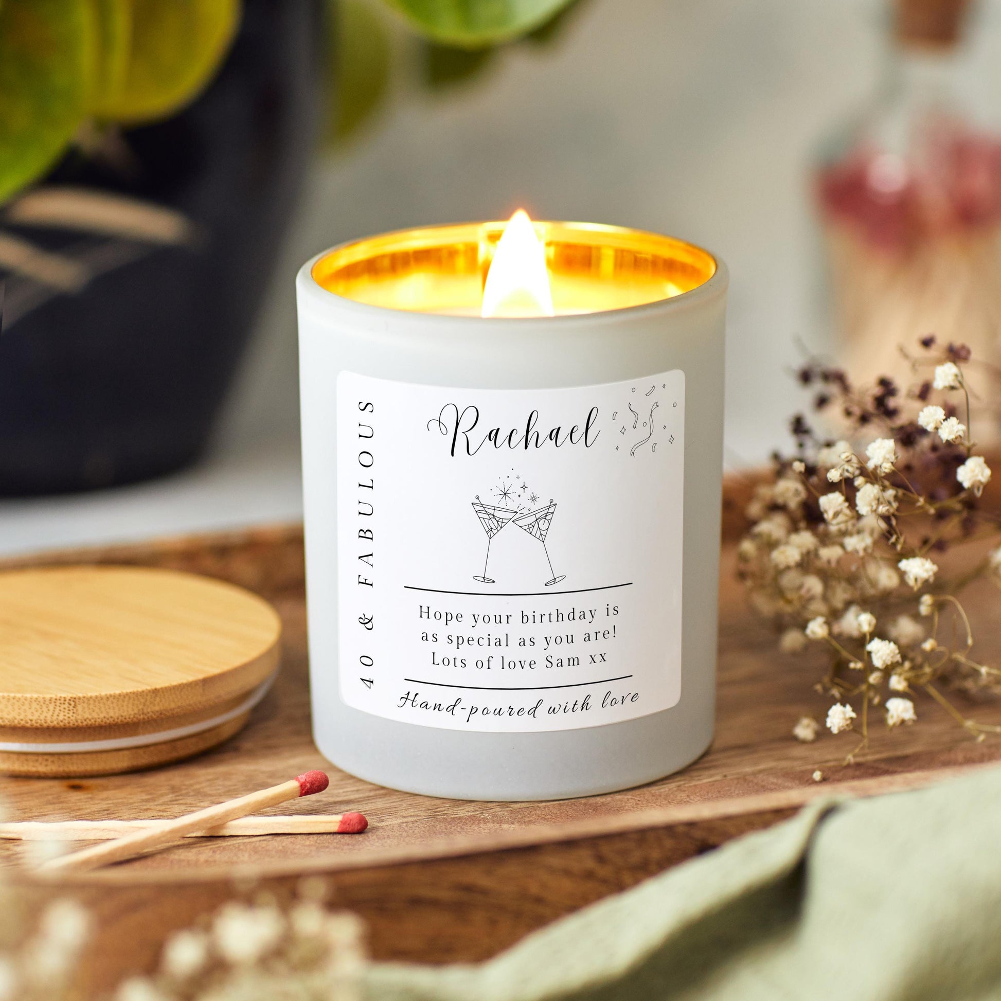 40 and Fabulous Birthday Hamper, 40th Birthday Gifts for Women, Forty & Fabulous Personalised Candle Gift for Her, 40th Birthday Personalised Candle, Funny Candle for Friends 40th, Auntie Gift, Gift under 20, Gift under 30, Sister Gift,