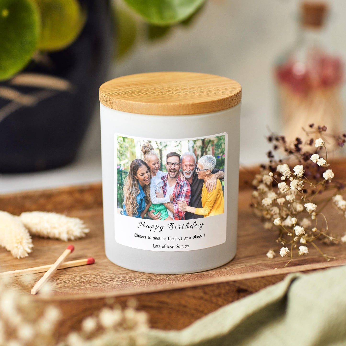 Photo Candle Personalised Birthday Gifts for Her, Gift for Him, Luxury Candle 30th Birthday Gift Set, 40th Birthday Present, 50th, 60th Gift