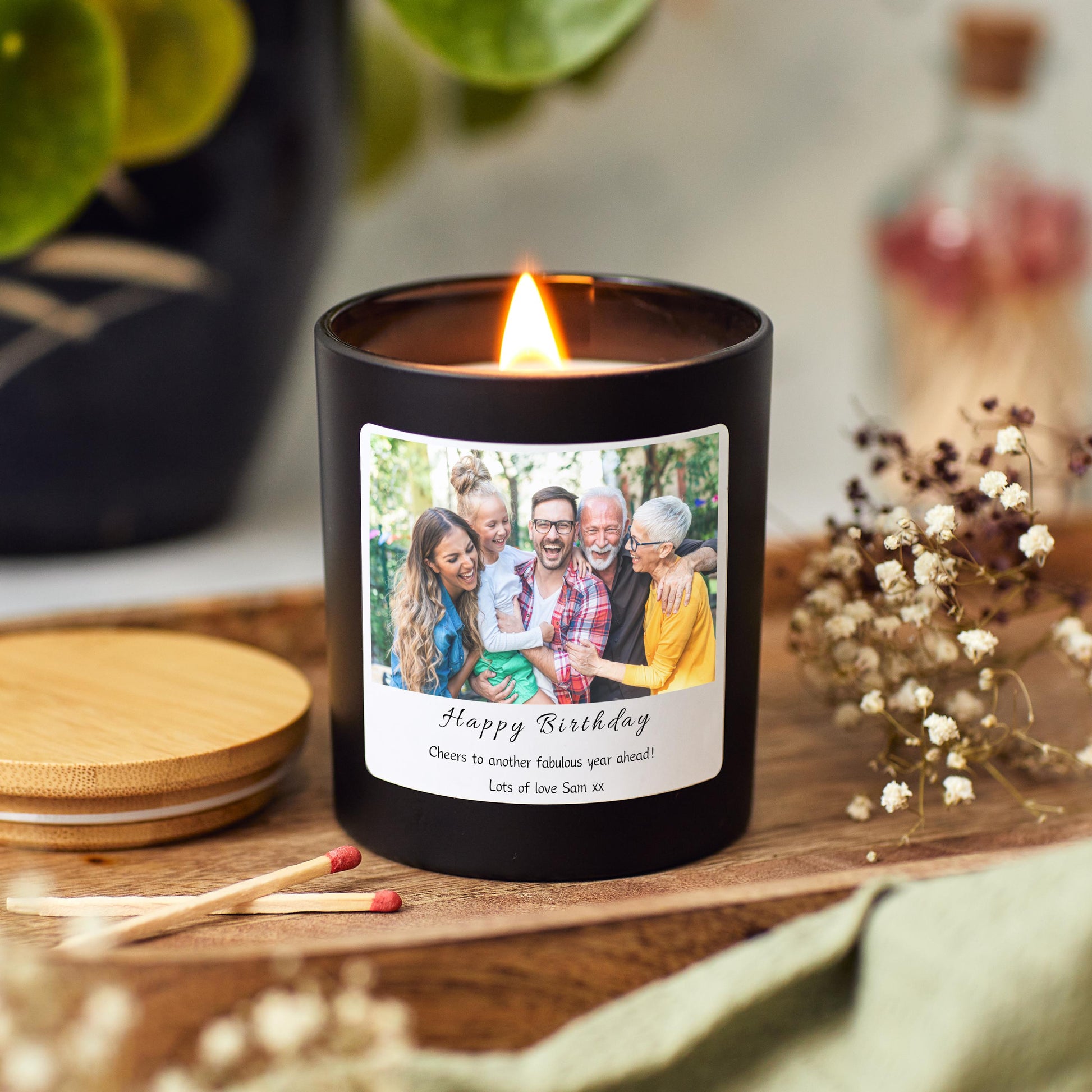 Photo Candle Personalised Birthday Gifts for Her, Gift for Him, Luxury Candle 30th Birthday Gift Set, 40th Birthday Present, 50th, 60th Gift