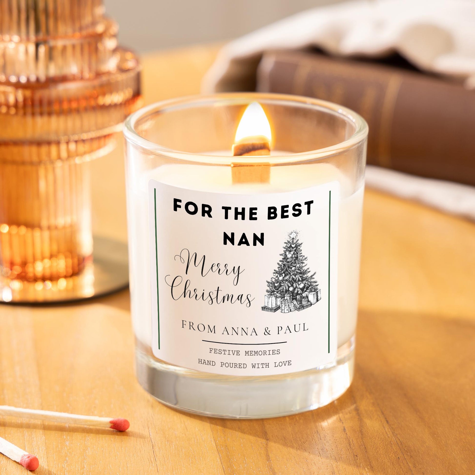 Stocking Filler Gift for Nana, Christmas Candle Gift for Nan, Nanny Christmas Present, Personalised Gift for Nana, Gran Christmas Hamper, Grandma Christmas Candle, Stocking Stuffer, Grandparent Gift