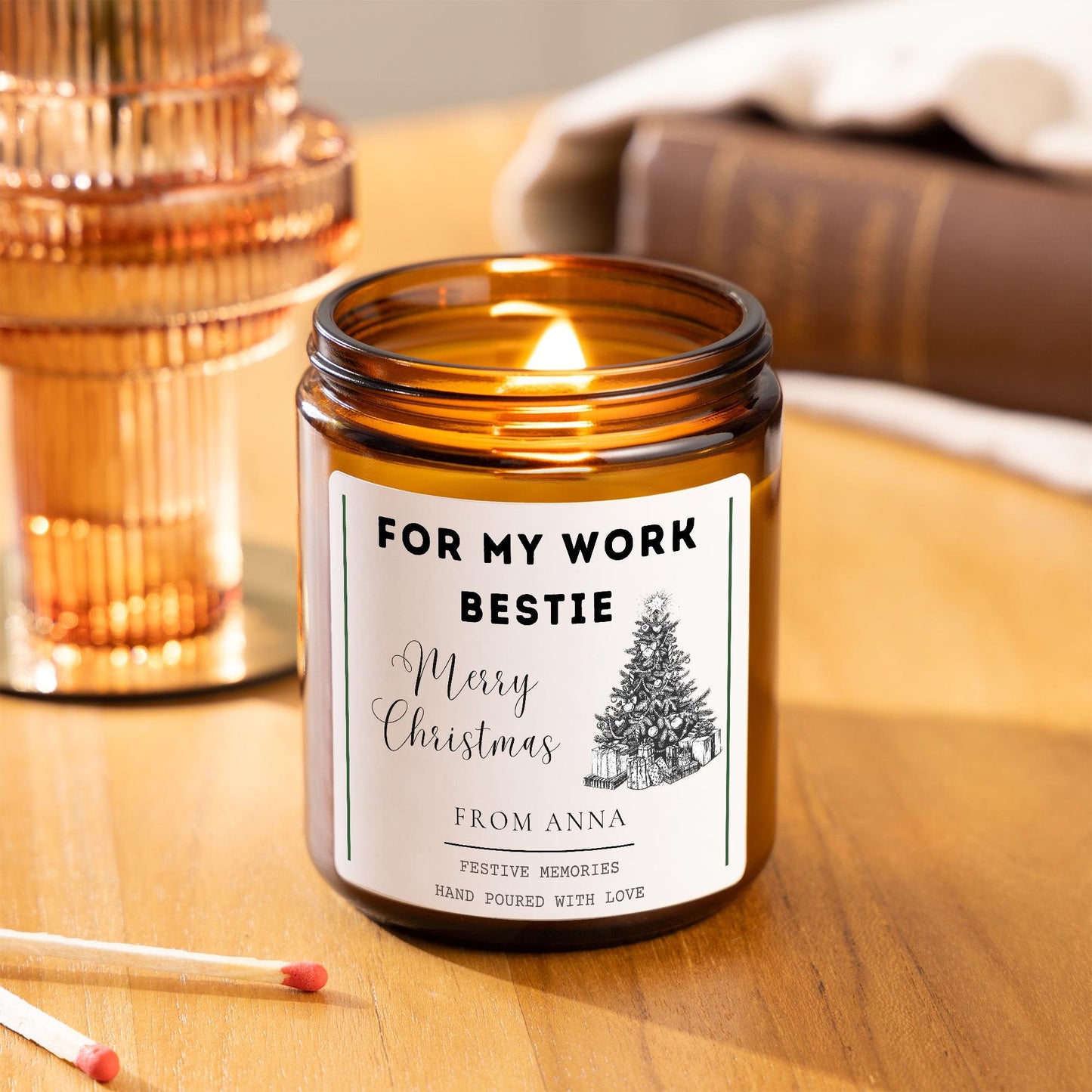 Team Member Christmas Gift, Office BFF Christmas Gift, Christmas Candle Gift Work Bestie, Coworker Christmas Present, Personalised Gift for Work Colleague