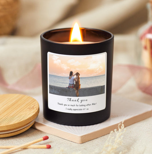 Personalised Thank You Candle Gift Set, Thank You Photo Candle For ANY Occasion, Thank You Colleague, Thank You Pet Sitter Appreciation Gift