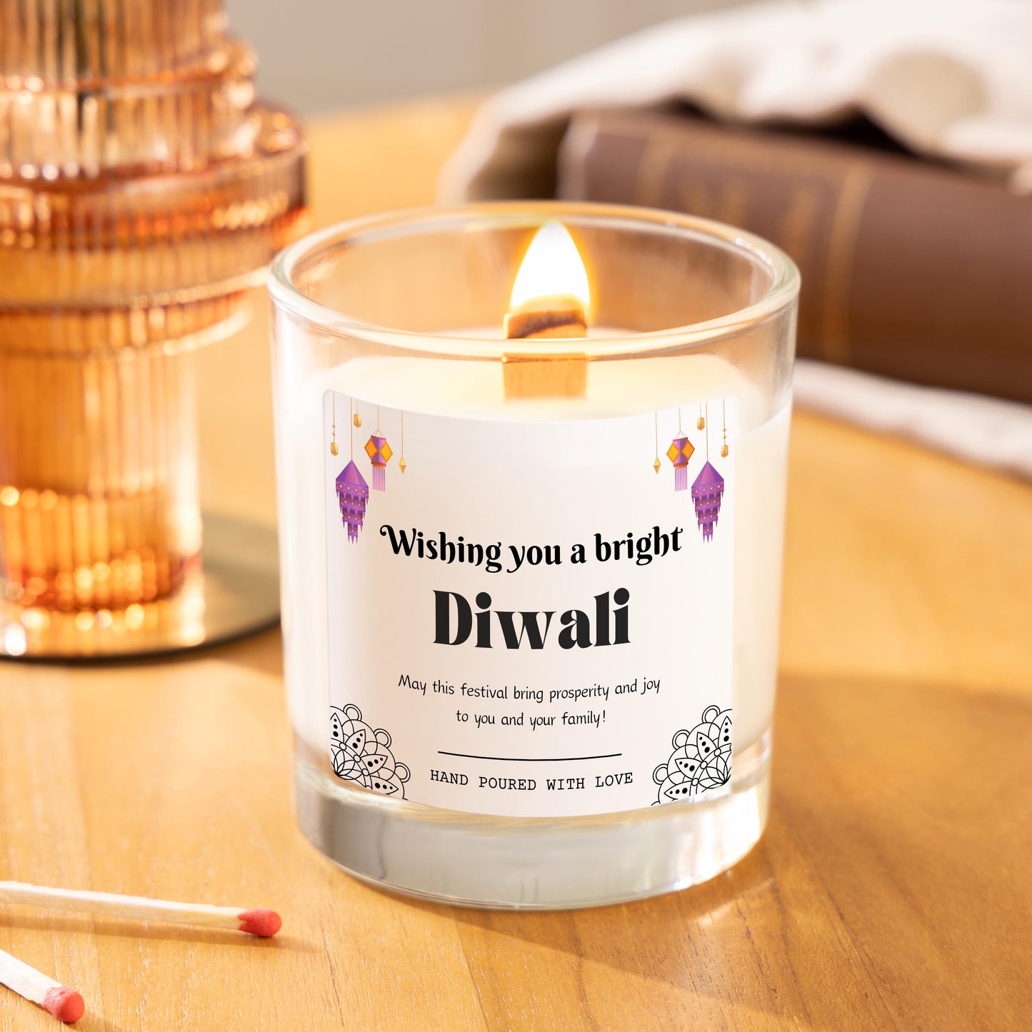 Happy Diwali Personalised Candle, Personalised Diwali Gift For Family, Festival of Lights Diwali Celebrations Gifts, Diwali Prosperity and Wealth Candle Gift, Diwali Decorations Candle, Diwali Gift Hamper, Diwali Rangoli Candle Gift