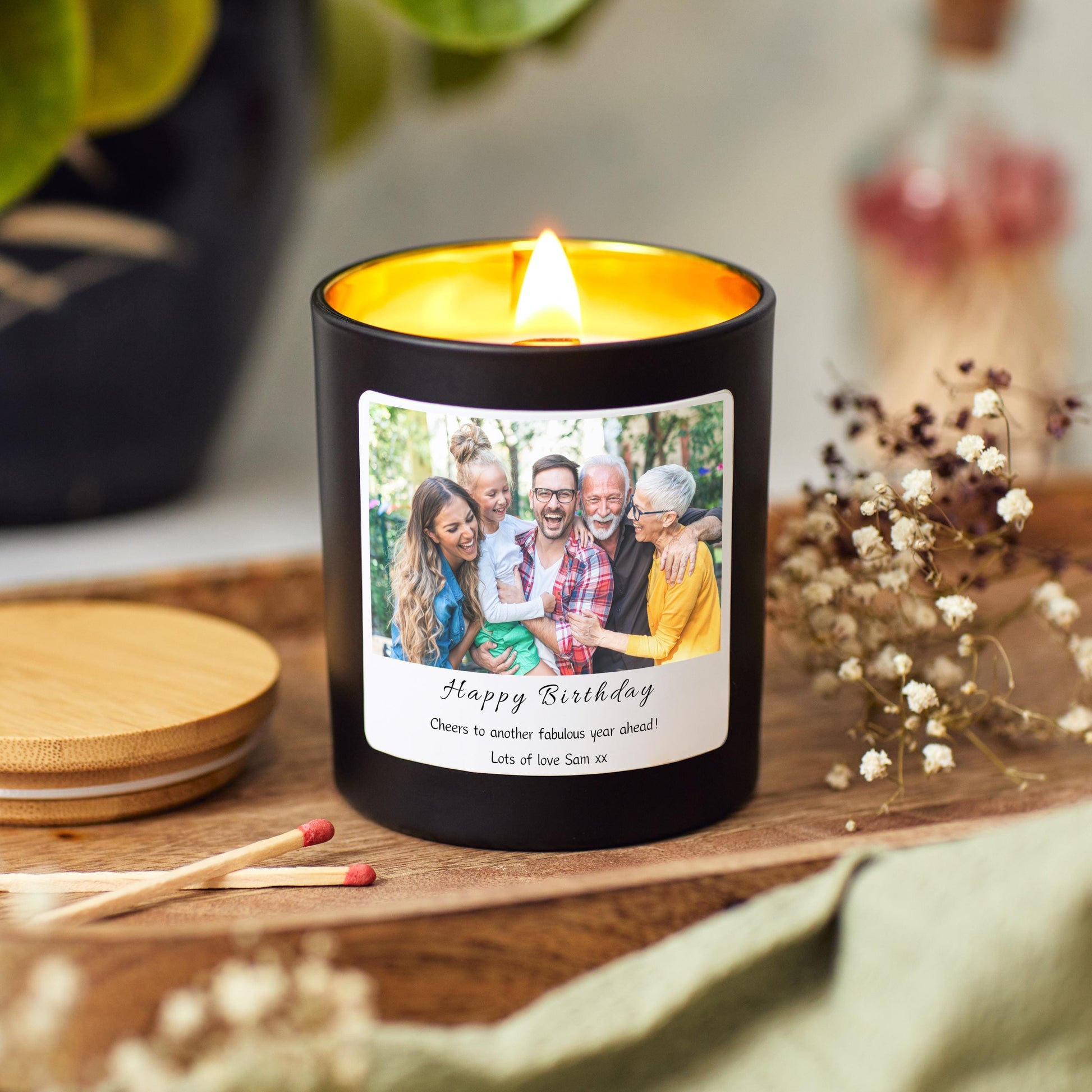 Photo Candle Personalised Birthday Gifts for Her, Gift for Him, Luxury Candle 30th Birthday Gift Set, 40th Birthday Present, 50th, 60th Gift