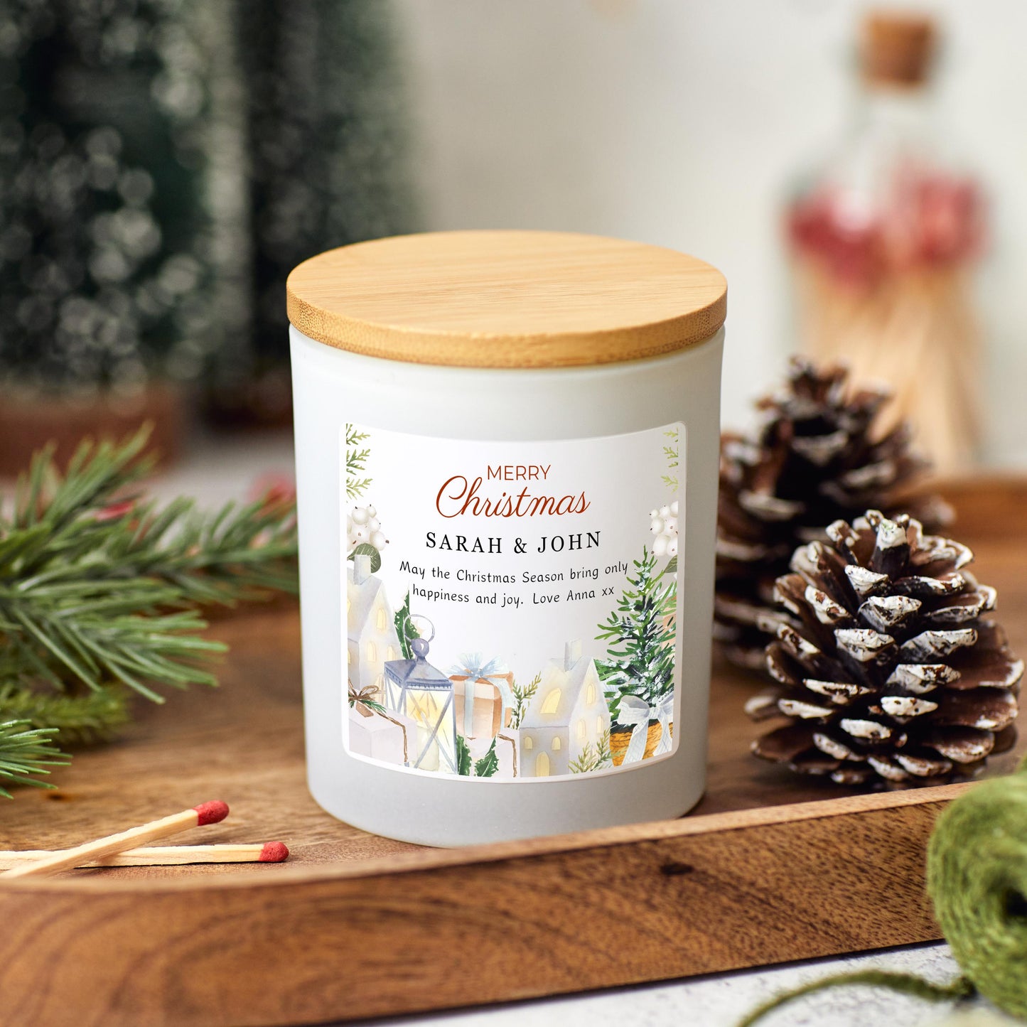 Personalised Christmas candle gift, stocking filler Christmas present,Christmas hamper, holiday candle, festive candle, Christmas Eve gift, Xmas gift scented candle