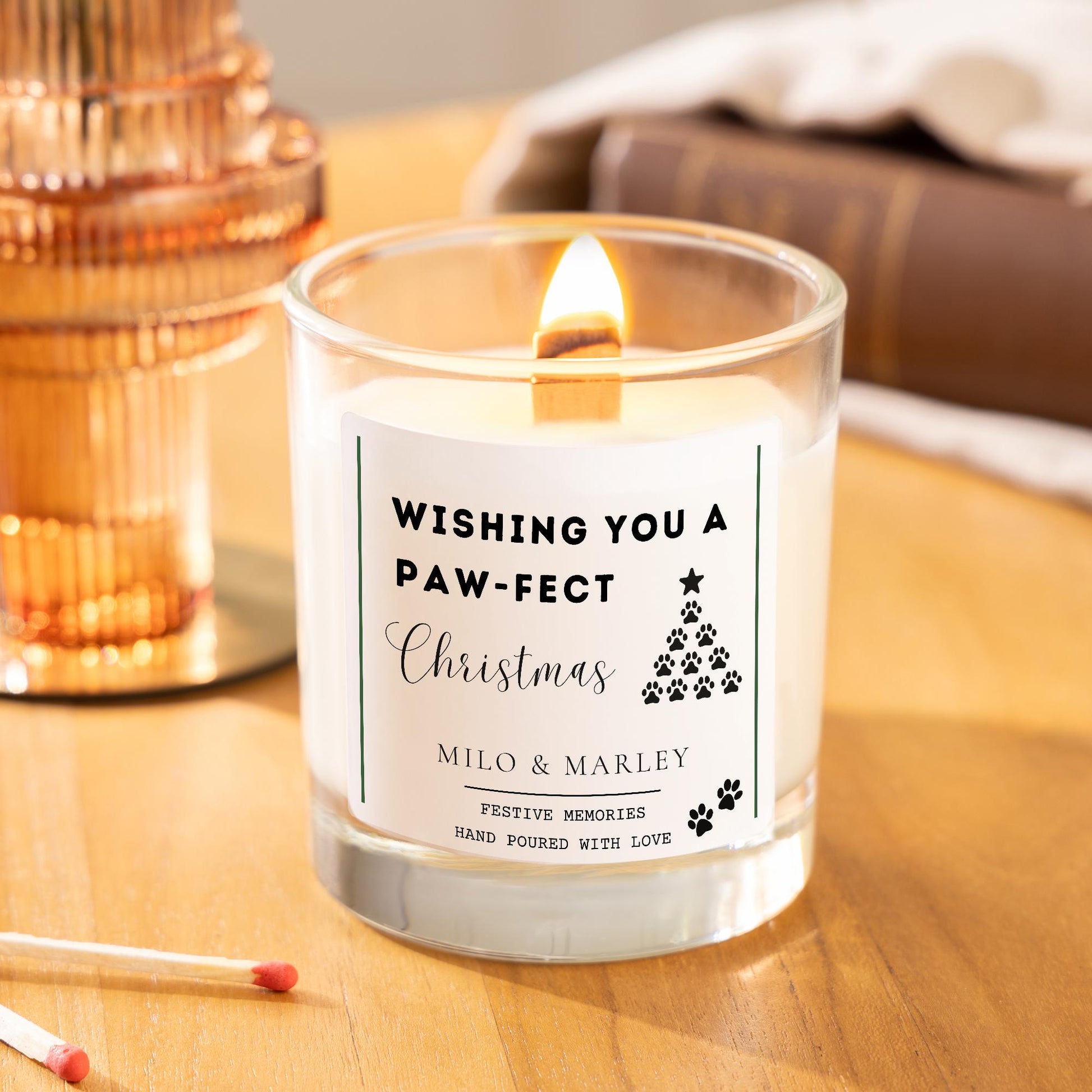 Christmas Dog Candle, Pawfect Christmas Dog Lover Gift, Personalised Dog Mum Gifts, Funny Dog Dad Paw Candle, Paw Prints Gift, Dog Gifts For Owners, Funny Dog Stocking Filler