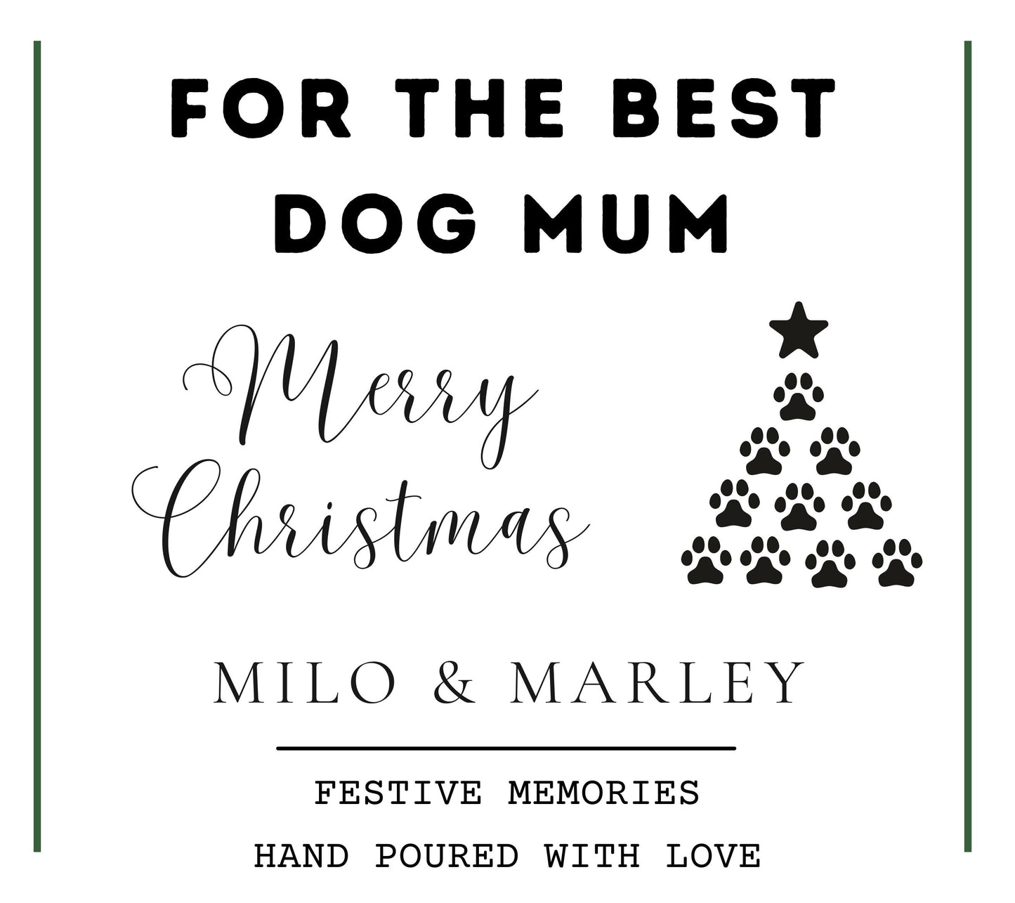 Christmas Present for Dog Mum, Christmas Dog Lover Gift, Personalised Cat Mum Gifts, Funny Christmas Dog Dad Paw Candle, Cat Owner Gift