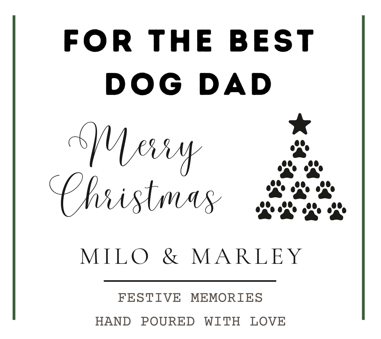 Christmas Present for Dog Mum, Christmas Dog Lover Gift, Personalised Cat Mum Gifts, Funny Christmas Dog Dad Paw Candle, Cat Owner Gift