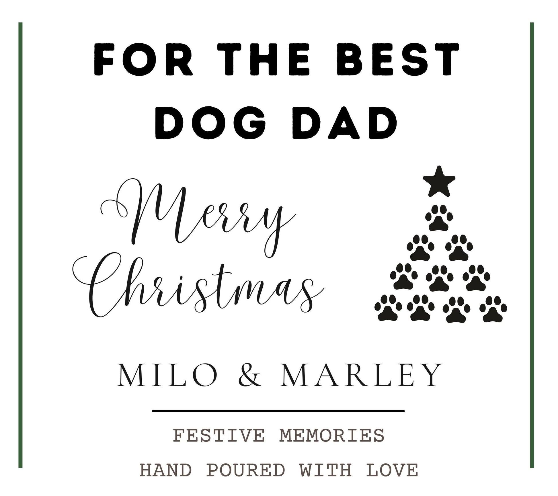 Christmas Present for Dog Mum, Christmas Dog Lover Gift, Personalised Cat Mum Gifts, Funny Christmas Dog Dad Paw Candle, Cat Owner Gift