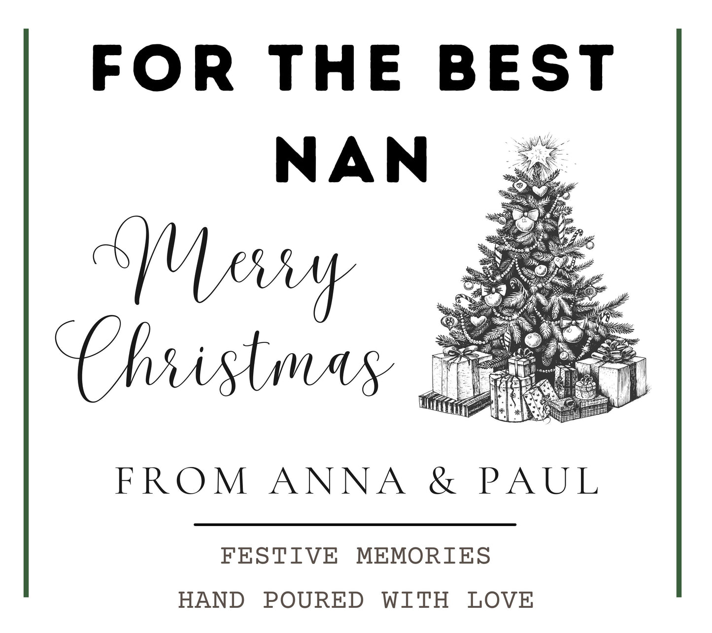 Stocking Filler Gift for Nana, Christmas Candle Gift for Nan, Nanny Christmas Present, Personalised Gift for Nana, Gran Christmas Hamper, Grandma Christmas Candle, Stocking Stuffer, Grandparent Gift