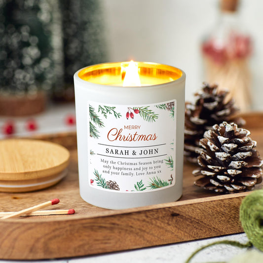 Personalised Christmas candle gift, stocking filler Christmas present, personalised candle Christmas decor, Christmas decoration, Christmas hamper, holiday candle, festive candle, Christmas Eve gift, Xmas gift scented candle