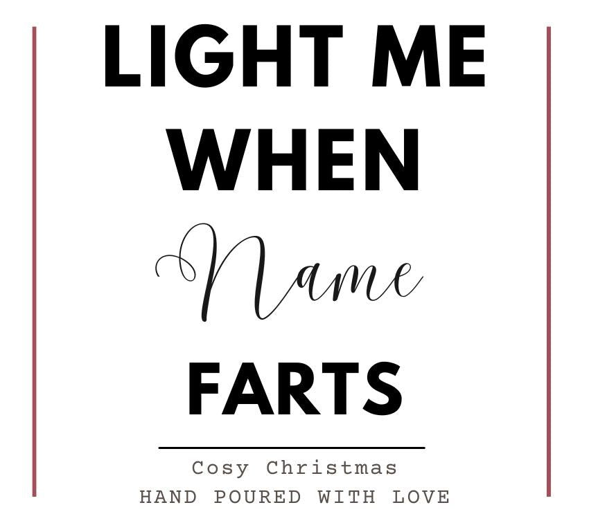 Fart Candle Gift for Husband, Personalised Novelty Gifts for Dad, Funny Gift for Boyfriend, Fun Gifts for Men, Brother Silly Gifts for Men Rude Stocking Filler Christmas Present, Birthday Gift